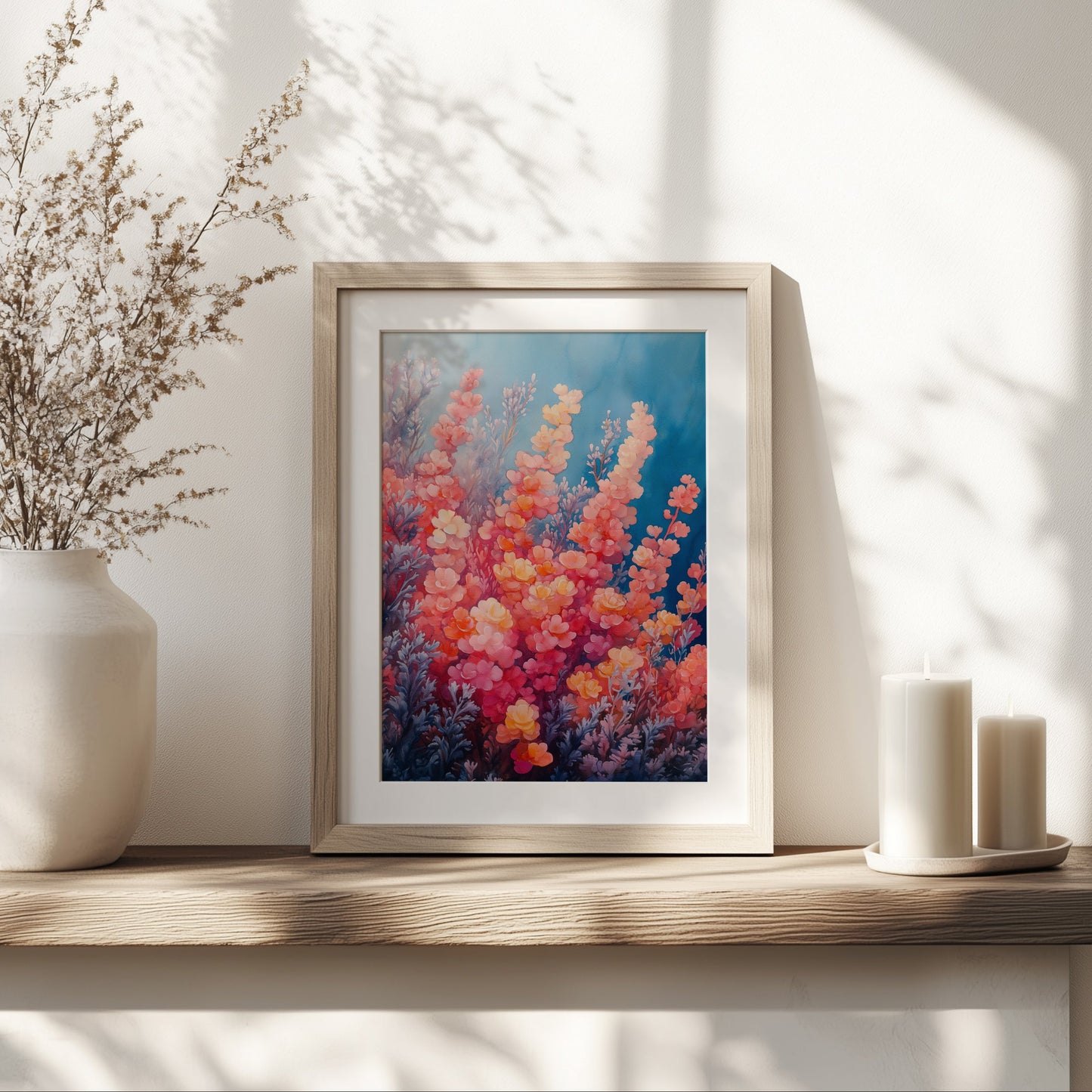 Flourishing Coral Bloom Wall Art Print