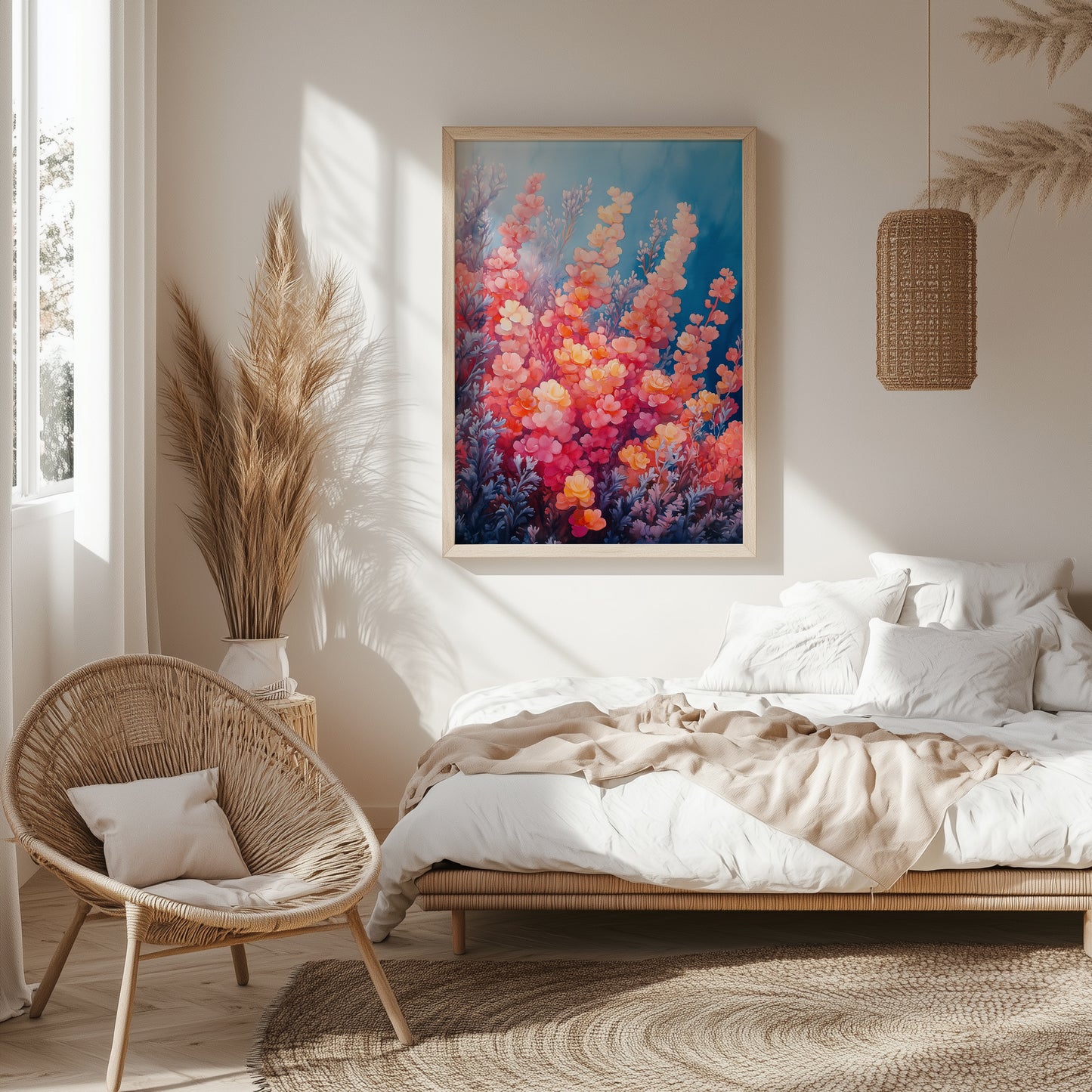 Flourishing Coral Bloom Wall Art Print