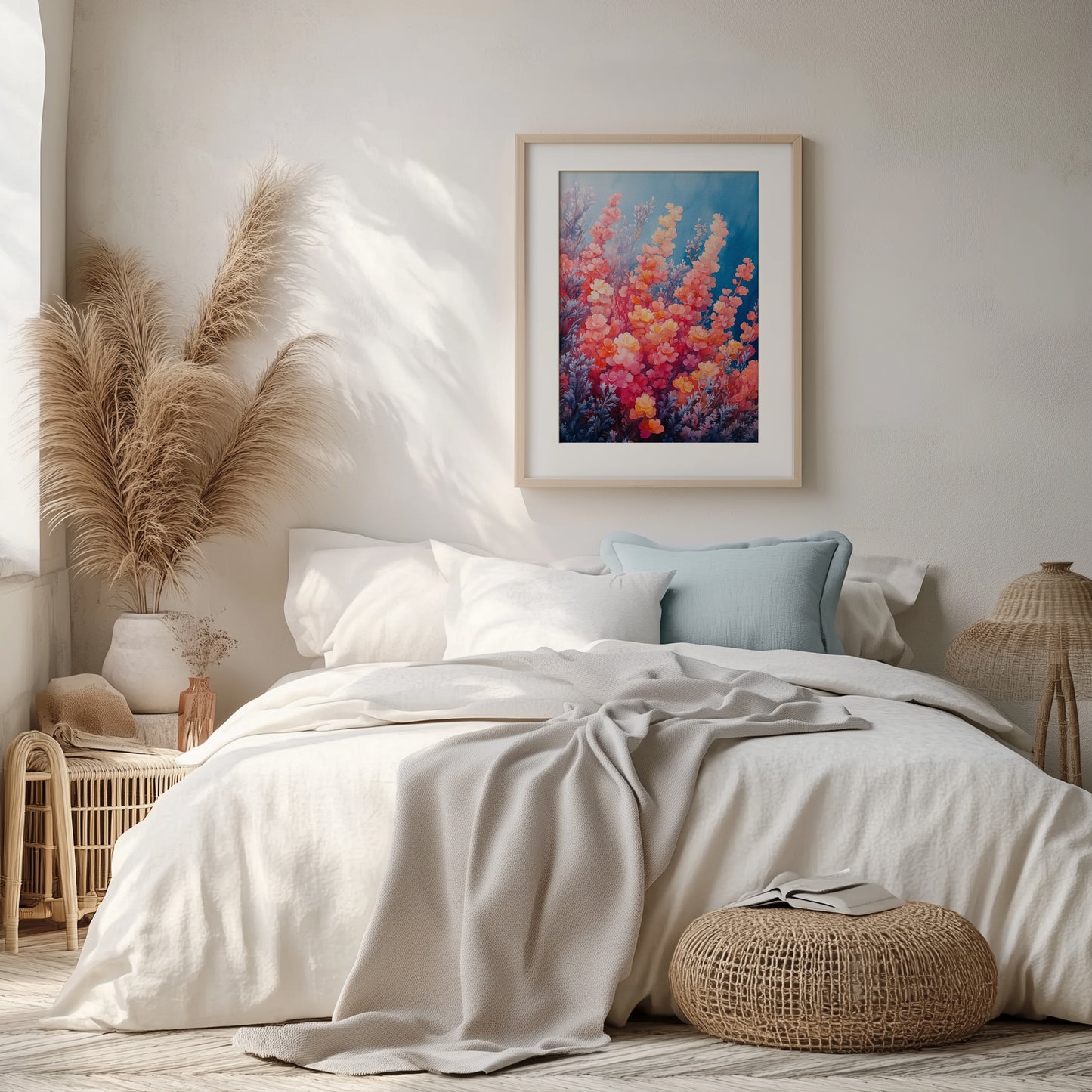 Flourishing Coral Bloom Wall Art Print