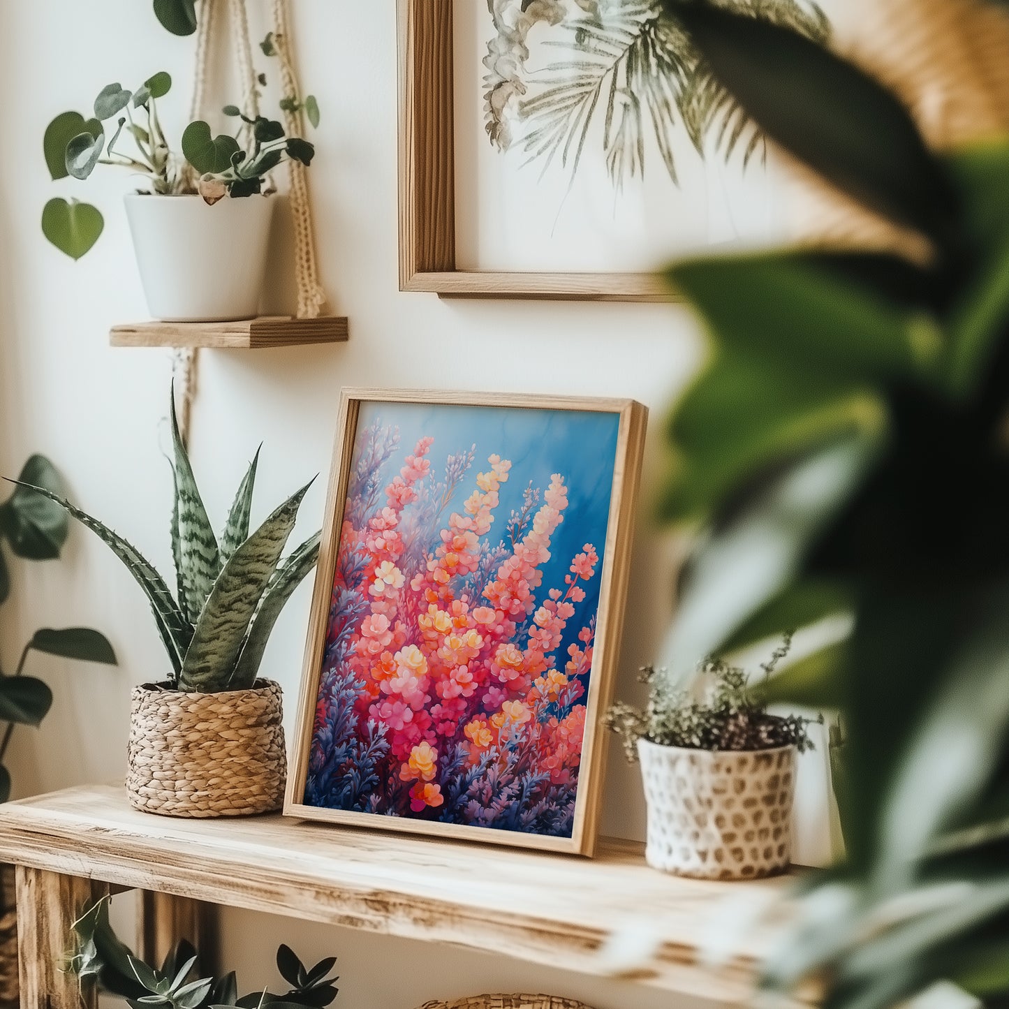 Flourishing Coral Bloom Wall Art Print