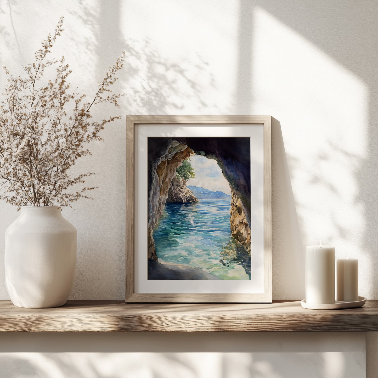 Secluded Cove Watercolour Wall Art Print