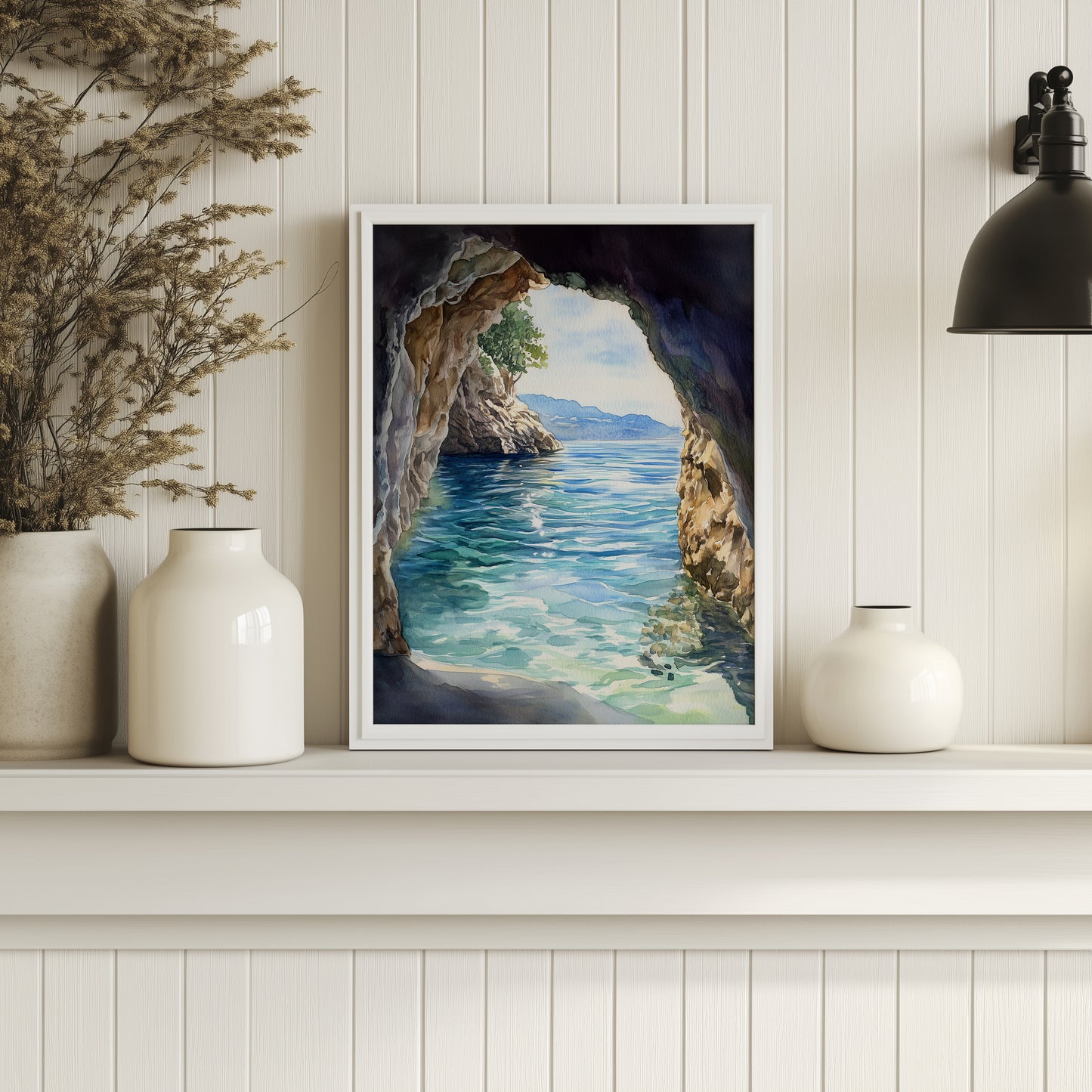 Secluded Cove Watercolour Wall Art Print