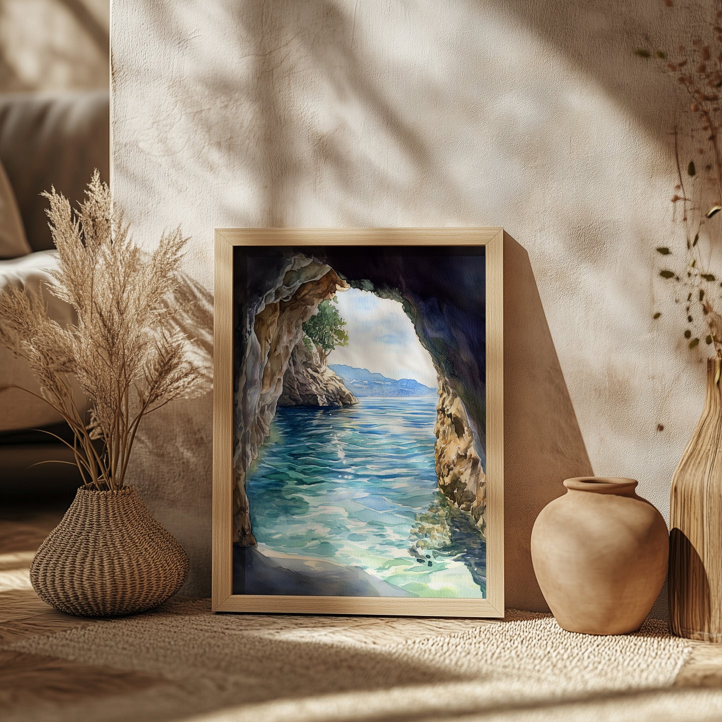 Secluded Cove Watercolour Wall Art Print