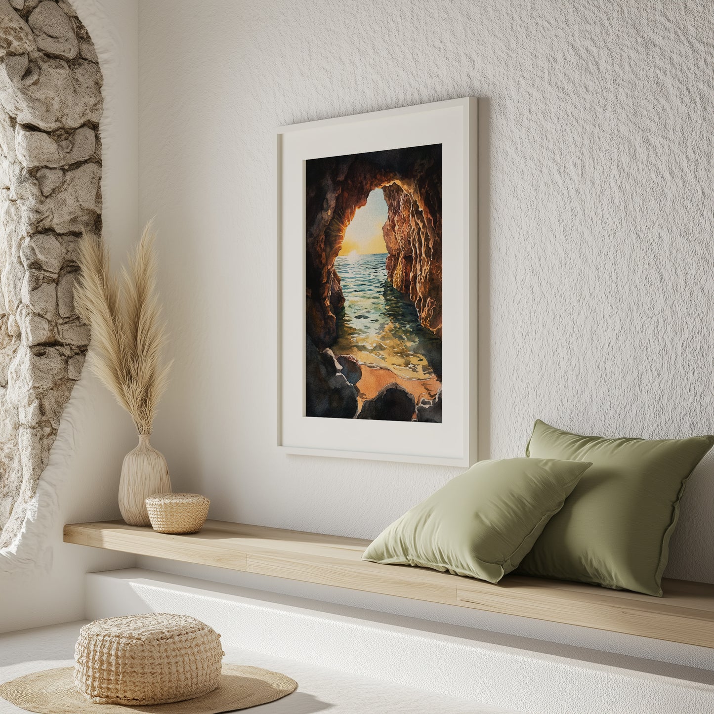 Sunset Coastal Cave Wall Print