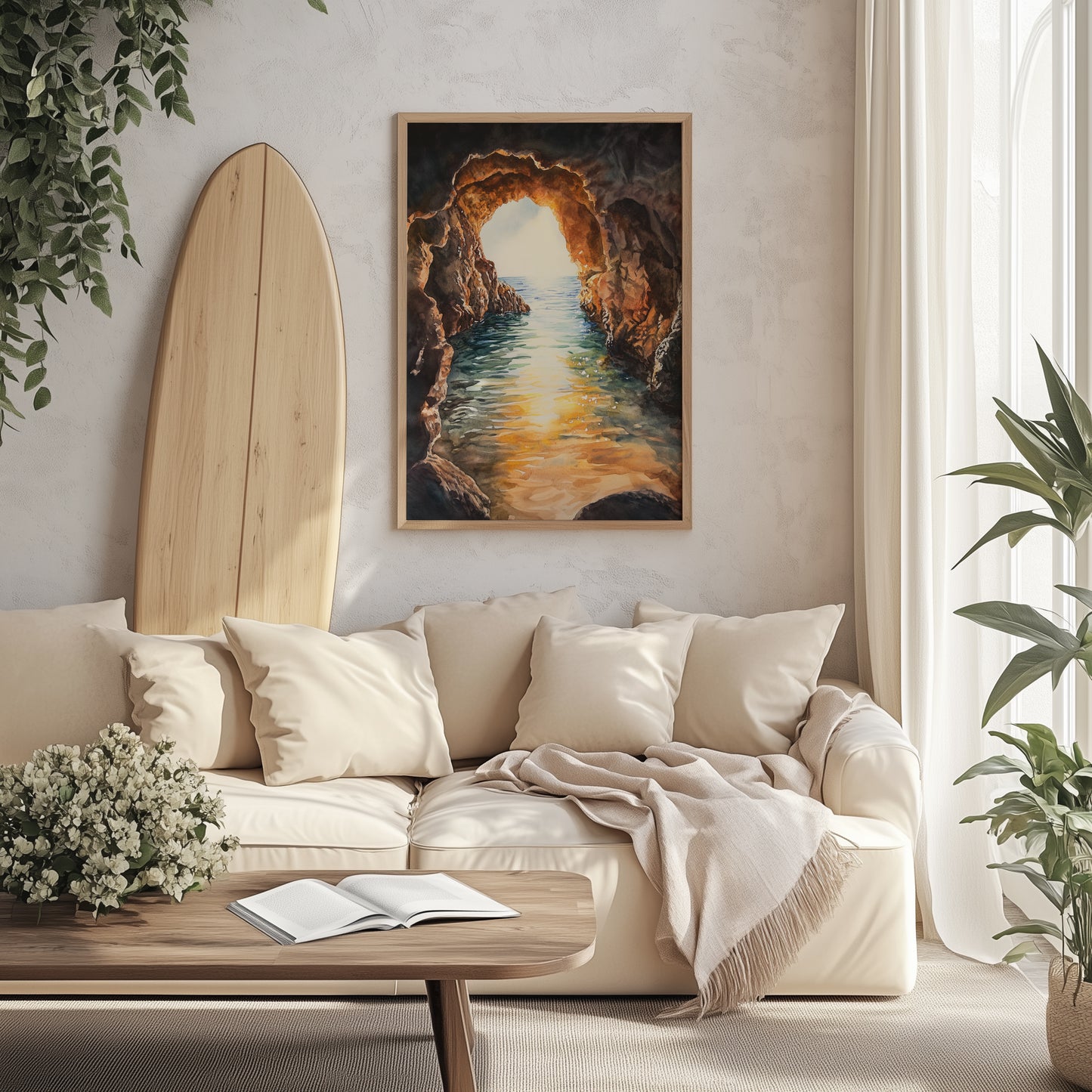 Golden Hour Coastal Cave Print