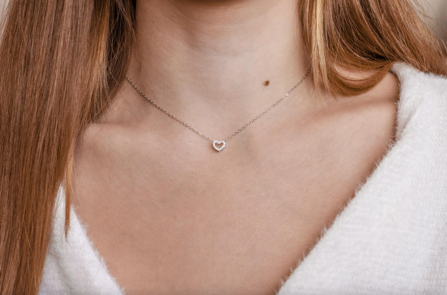 Dainty Silver Heart Necklace