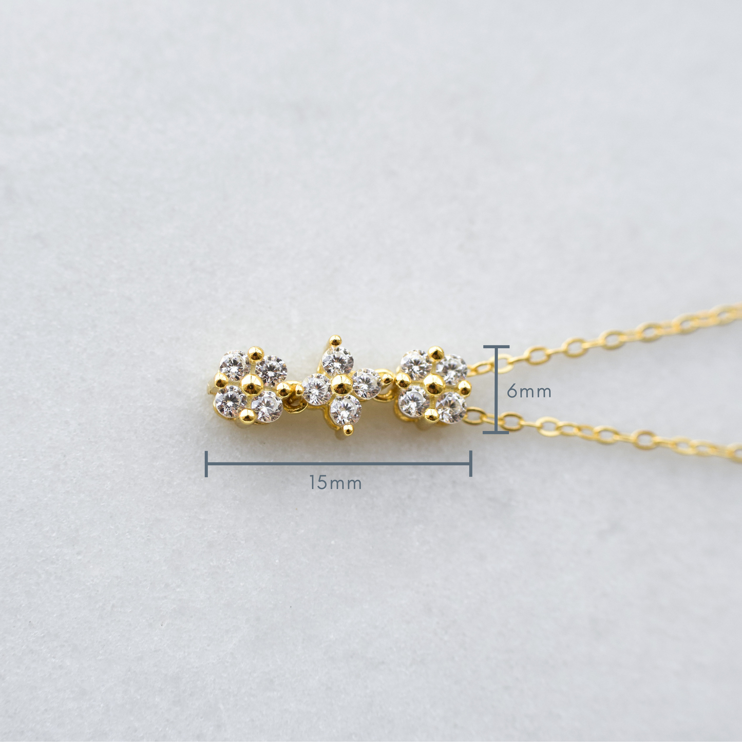 Two-In-One Necklace - Gold Heart Necklace & Flower Drop Necklace