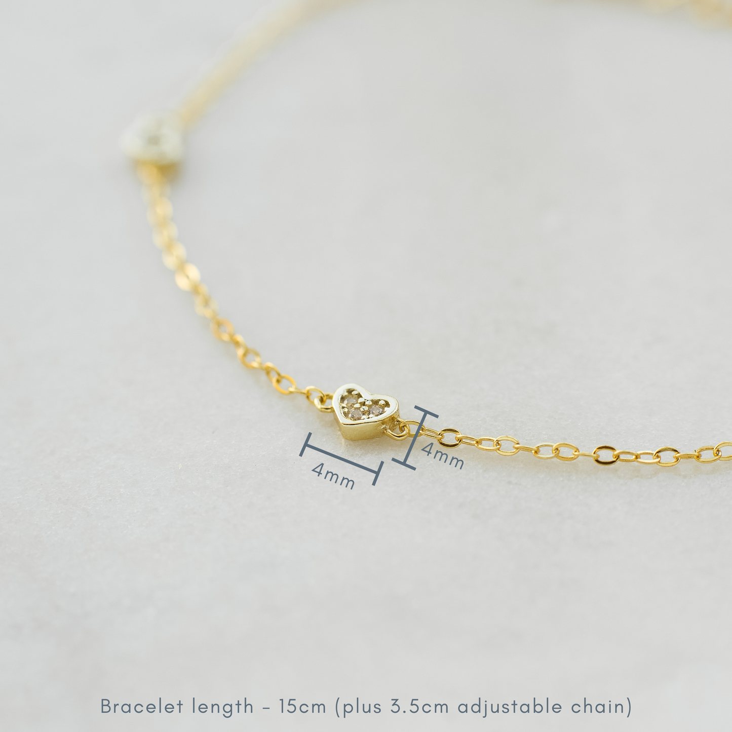 Dainty Gold Triple Heart Bracelet