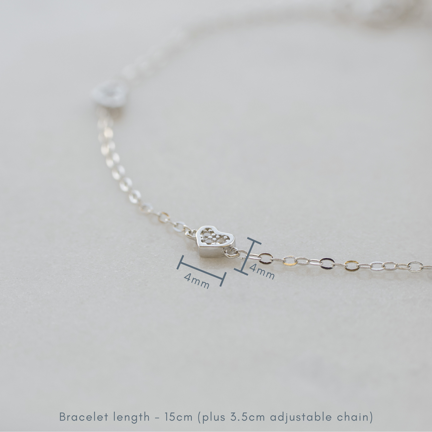 Dainty Silver Triple Heart Bracelet