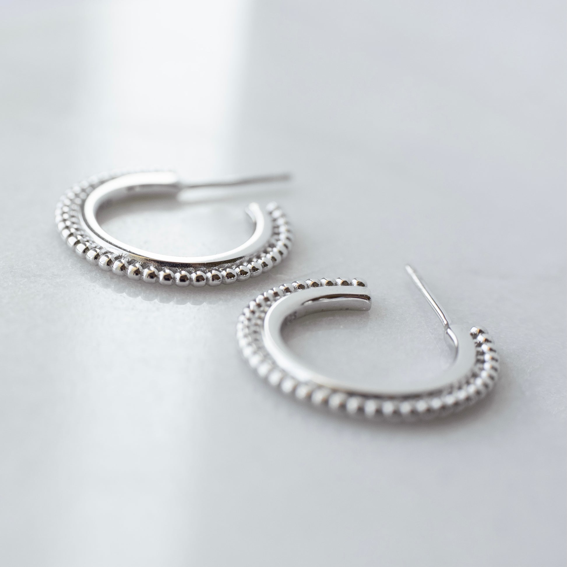 Boho sterling silver hoops