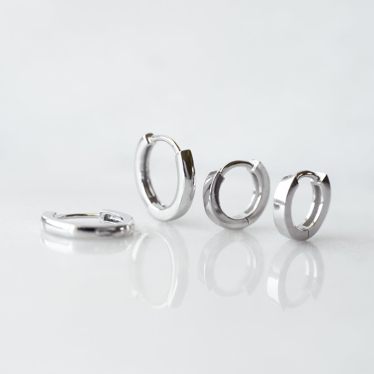 Staple silver huggie hoops