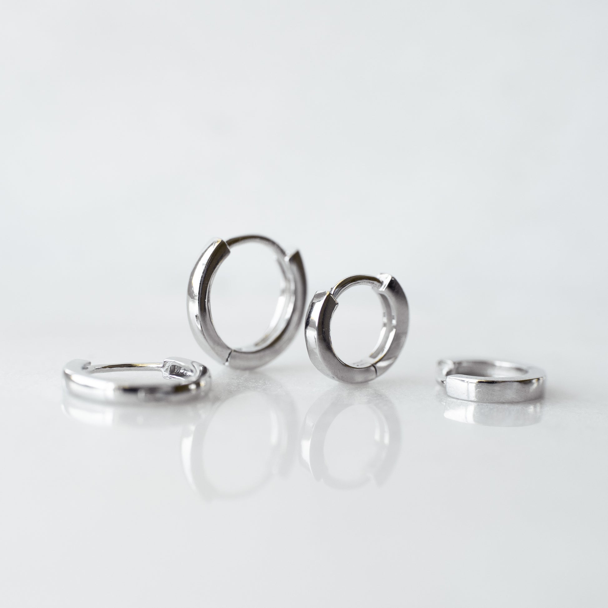 Staple silver huggie hoops