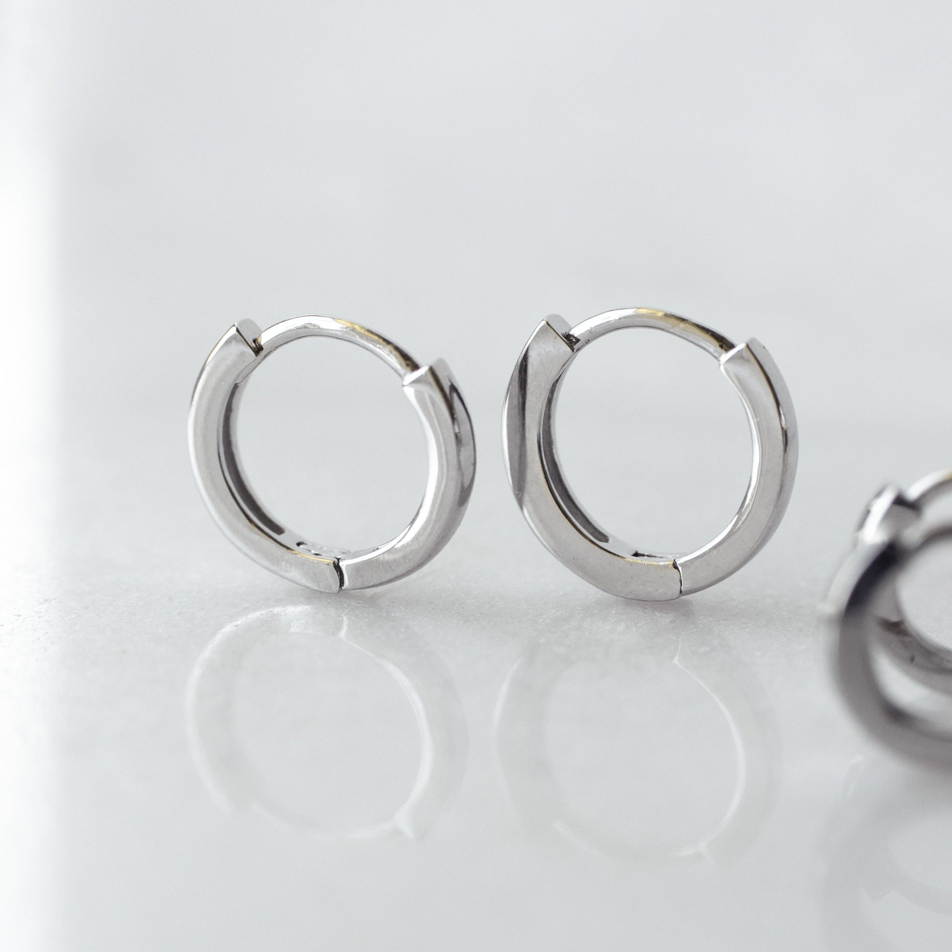 Staple silver huggie hoops