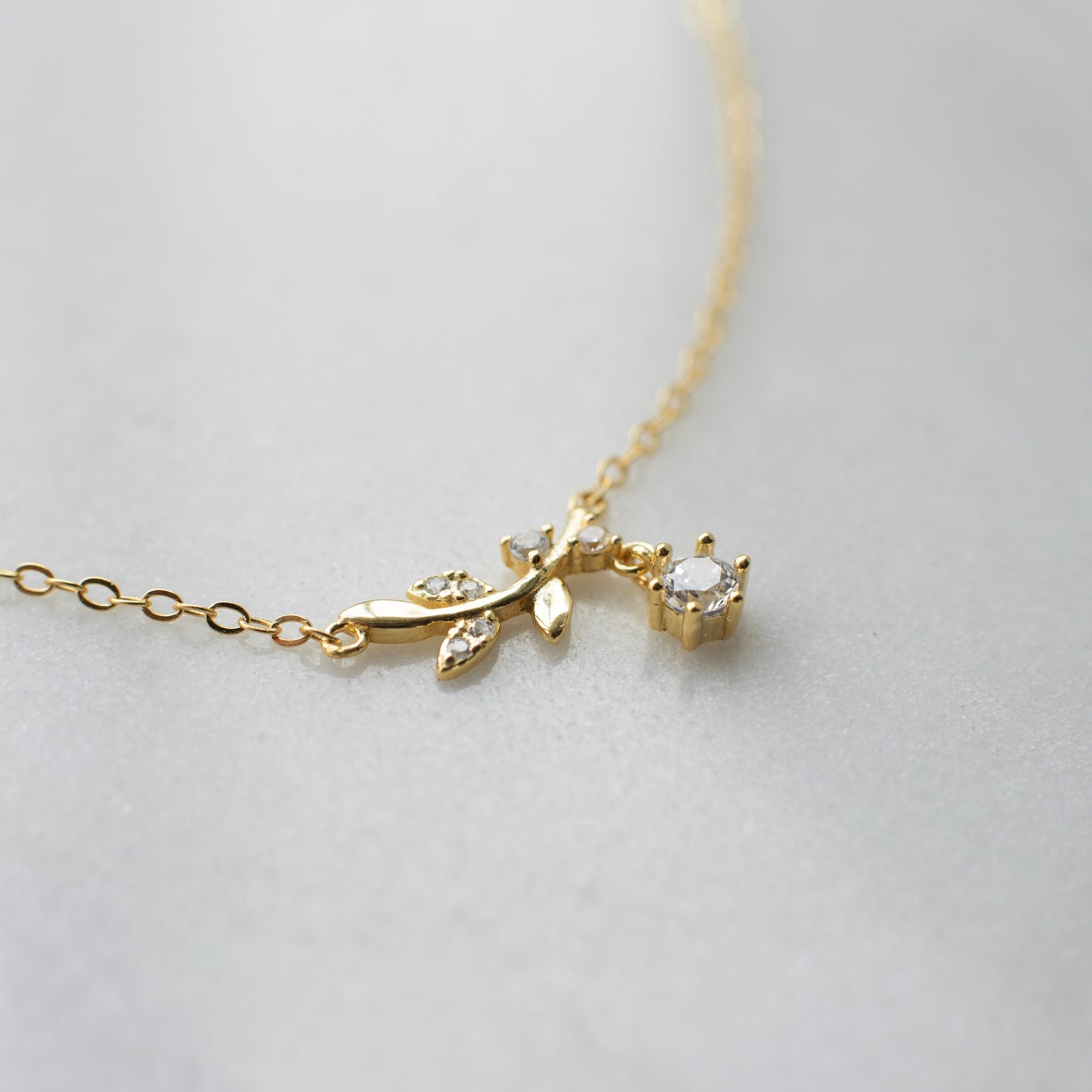 Dainty Floral Cubic Zirconia Necklace