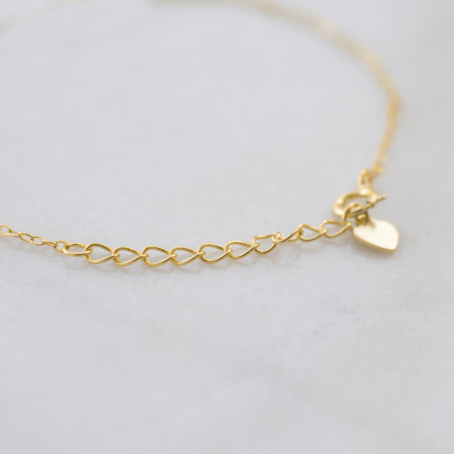 Dainty Gold Rose & Heart Bracelet