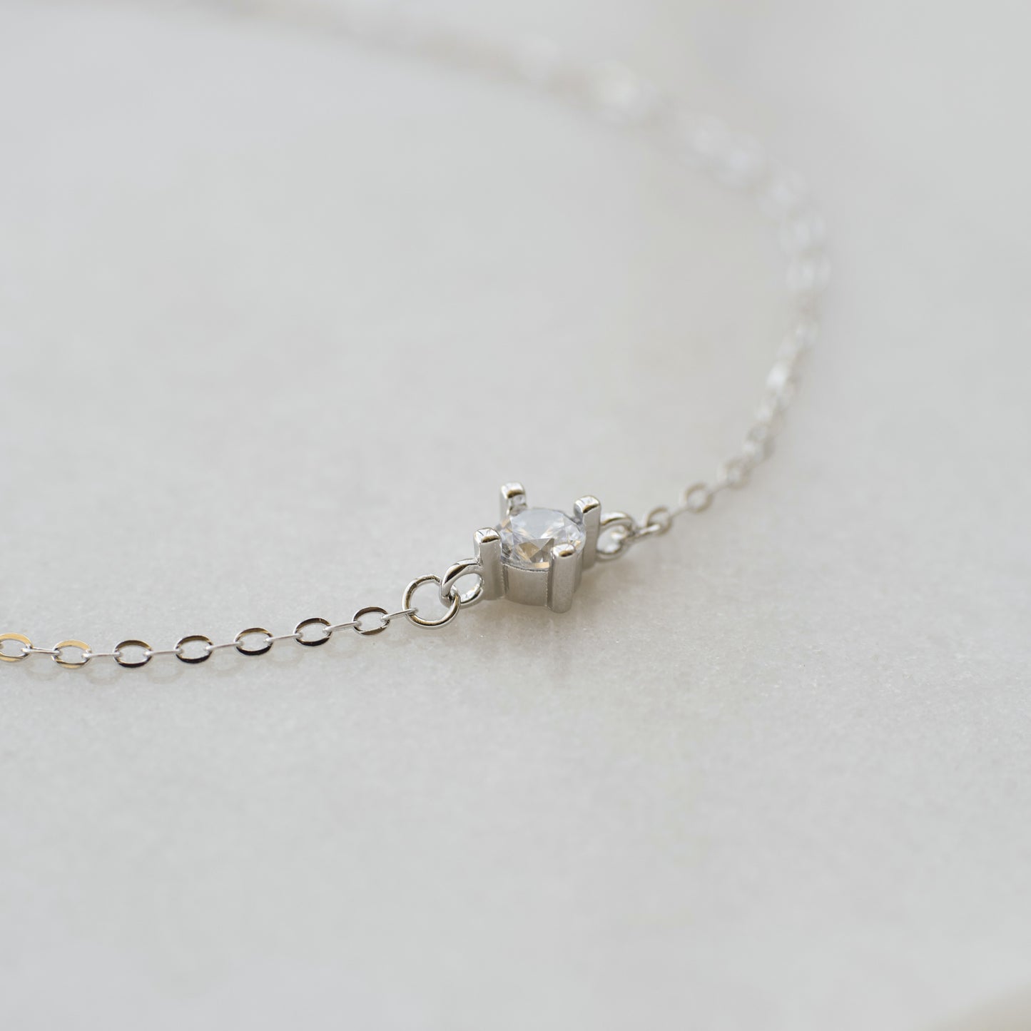 Dainty Silver Sparkling Cubic Zirconia Bracelet