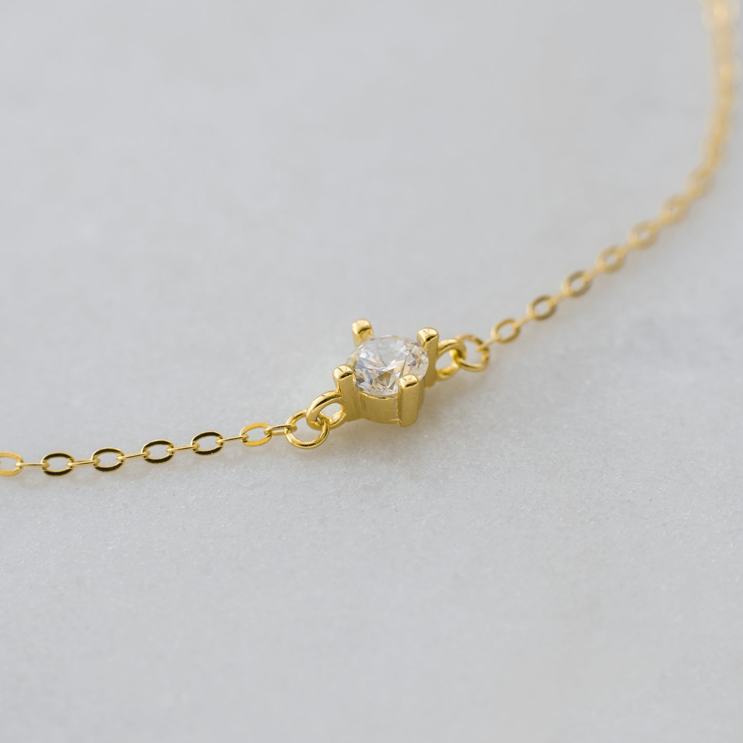 Dainty Gold Sparkling Cubic Zirconia Bracelet