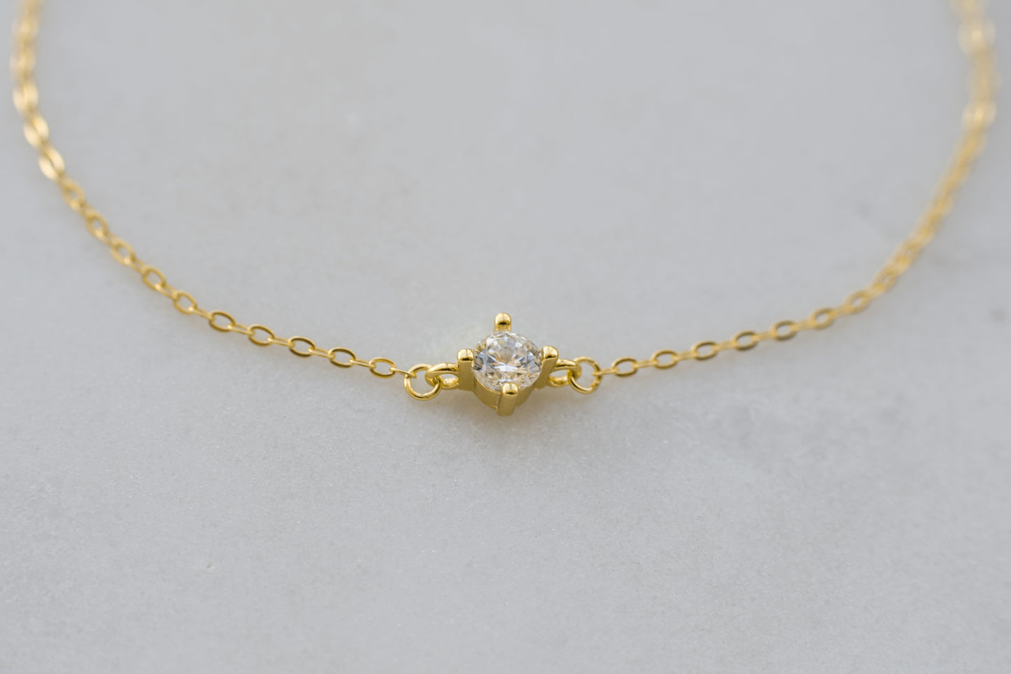 Dainty Gold Sparkling Cubic Zirconia Bracelet