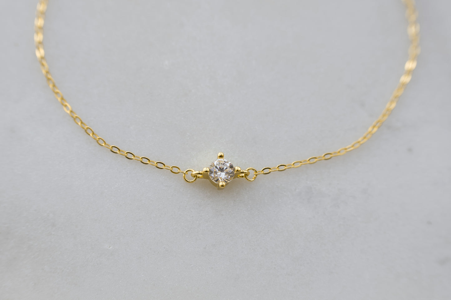 Dainty Gold Sparkling Cubic Zirconia Bracelet