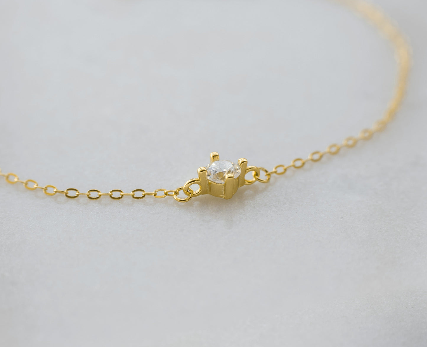 Dainty Gold Sparkling Cubic Zirconia Bracelet