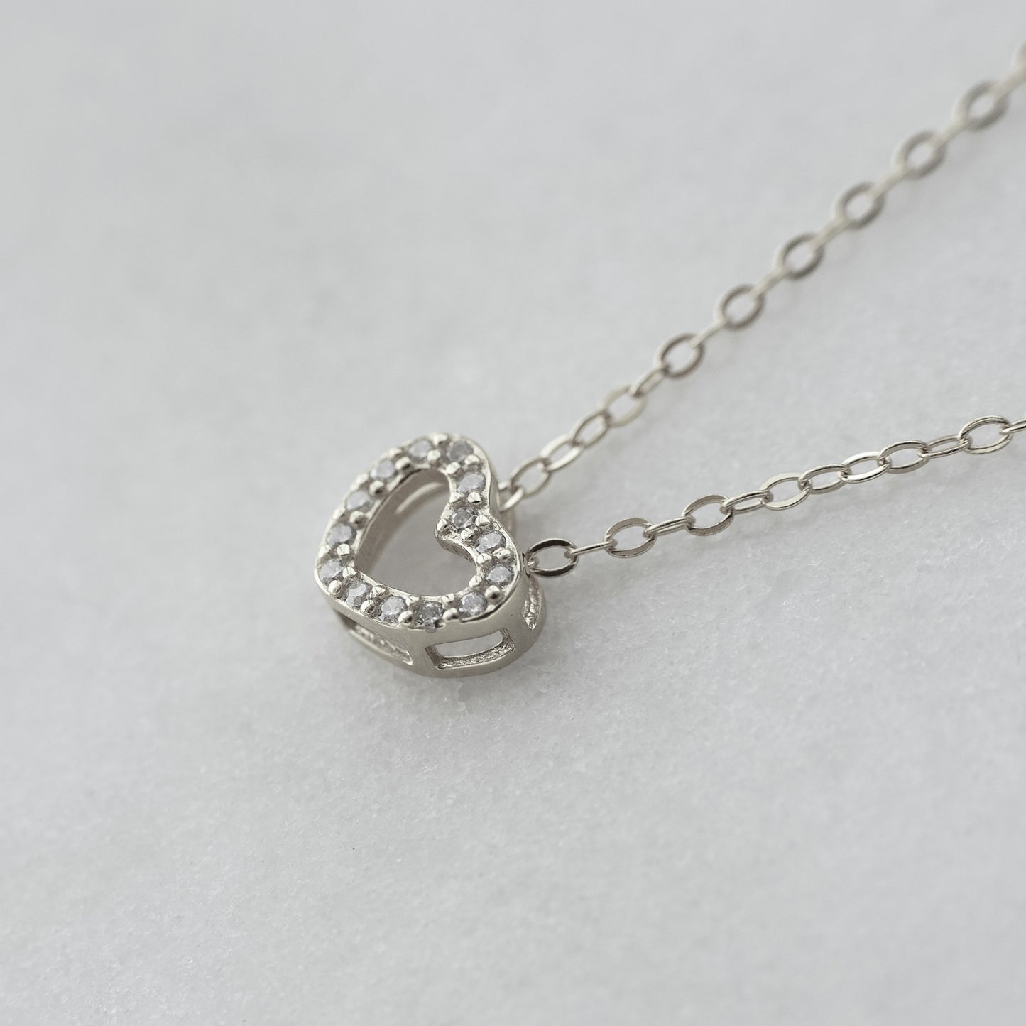 Dainty Silver Heart Necklace