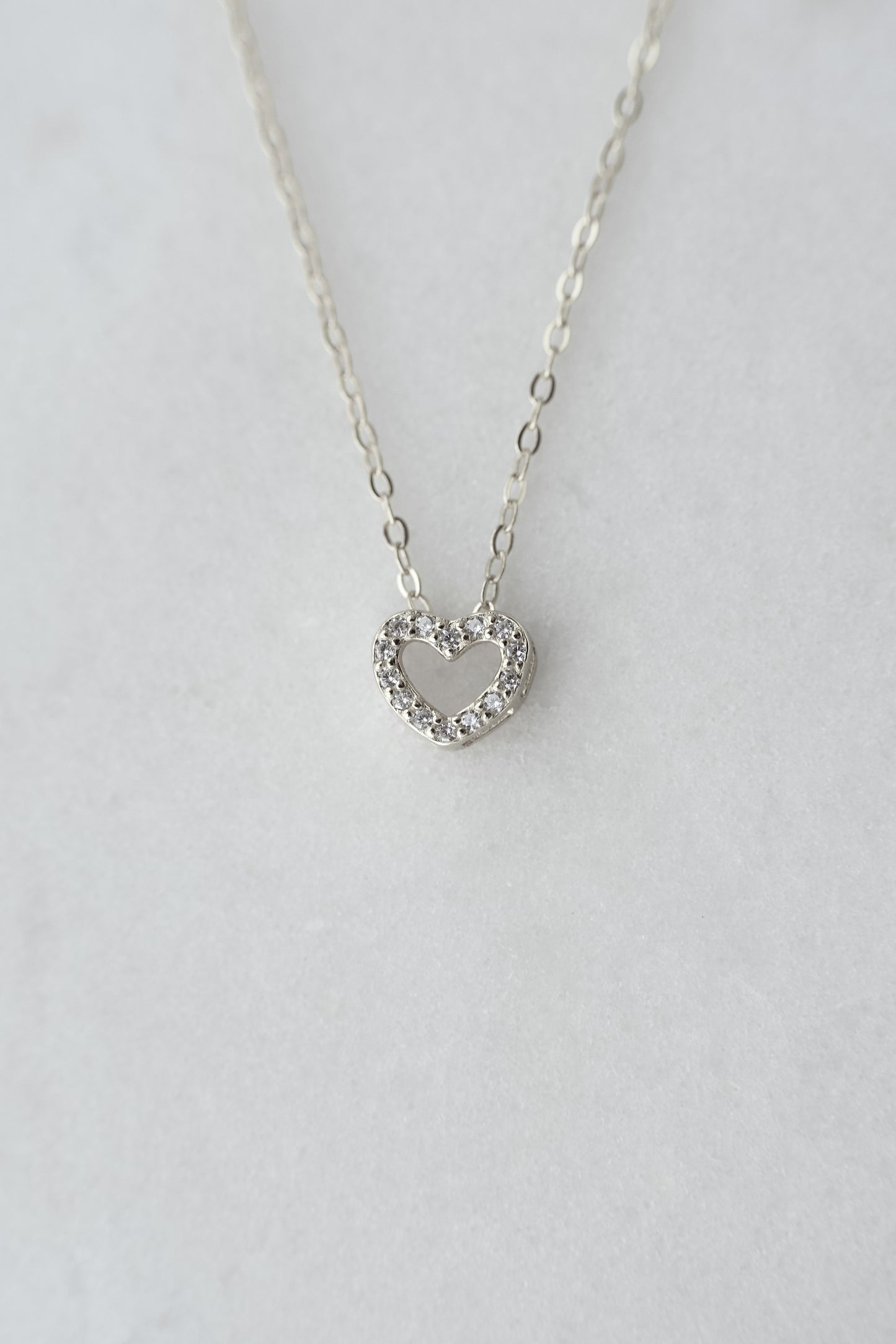 Dainty Silver Heart Necklace