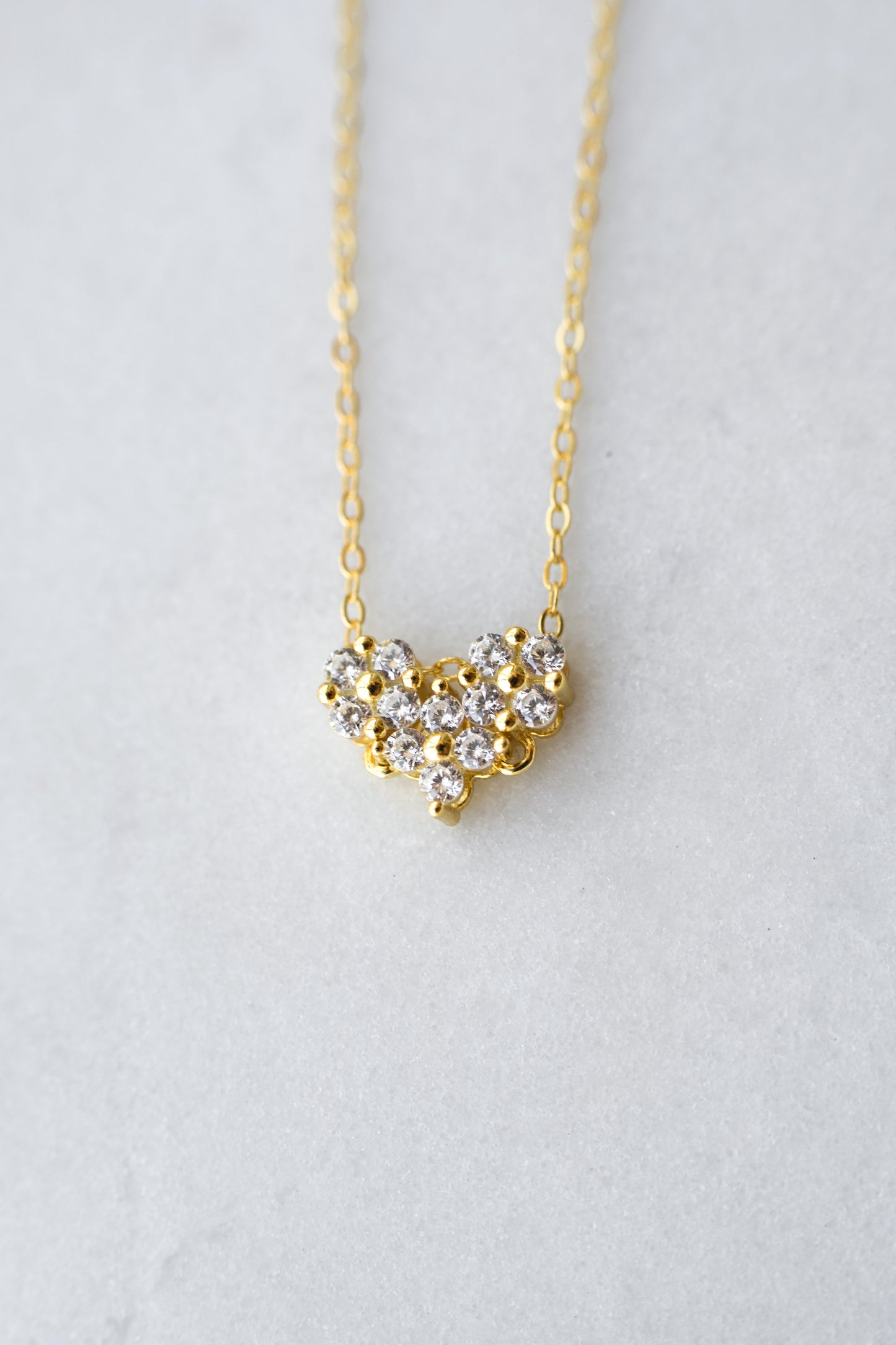 Two-In-One Necklace - Gold Heart Necklace & Flower Drop Necklace