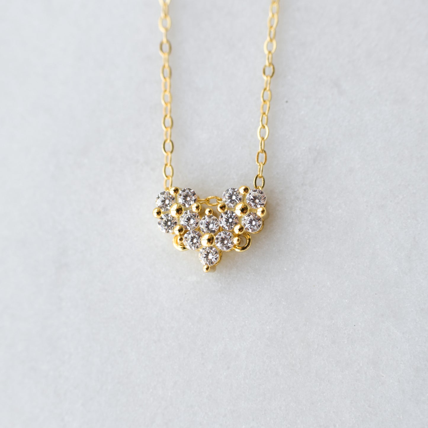 Two-In-One Necklace - Gold Heart Necklace & Flower Drop Necklace