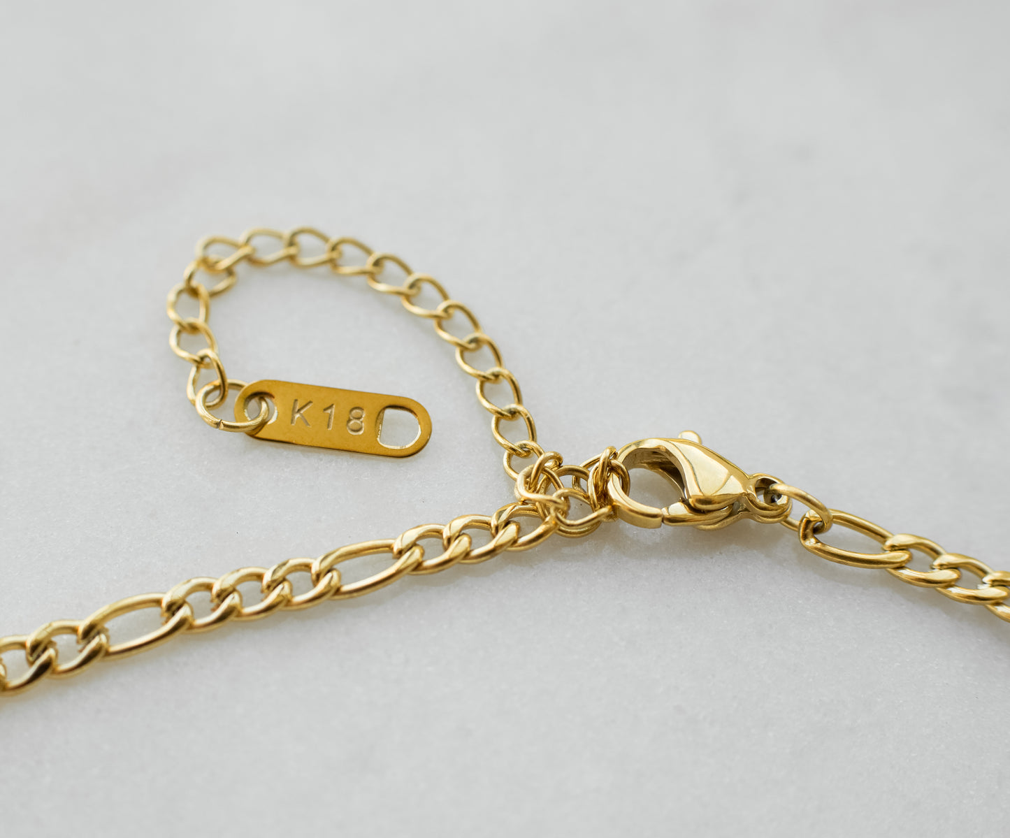 18K Gold Figaro Chain Bracelet