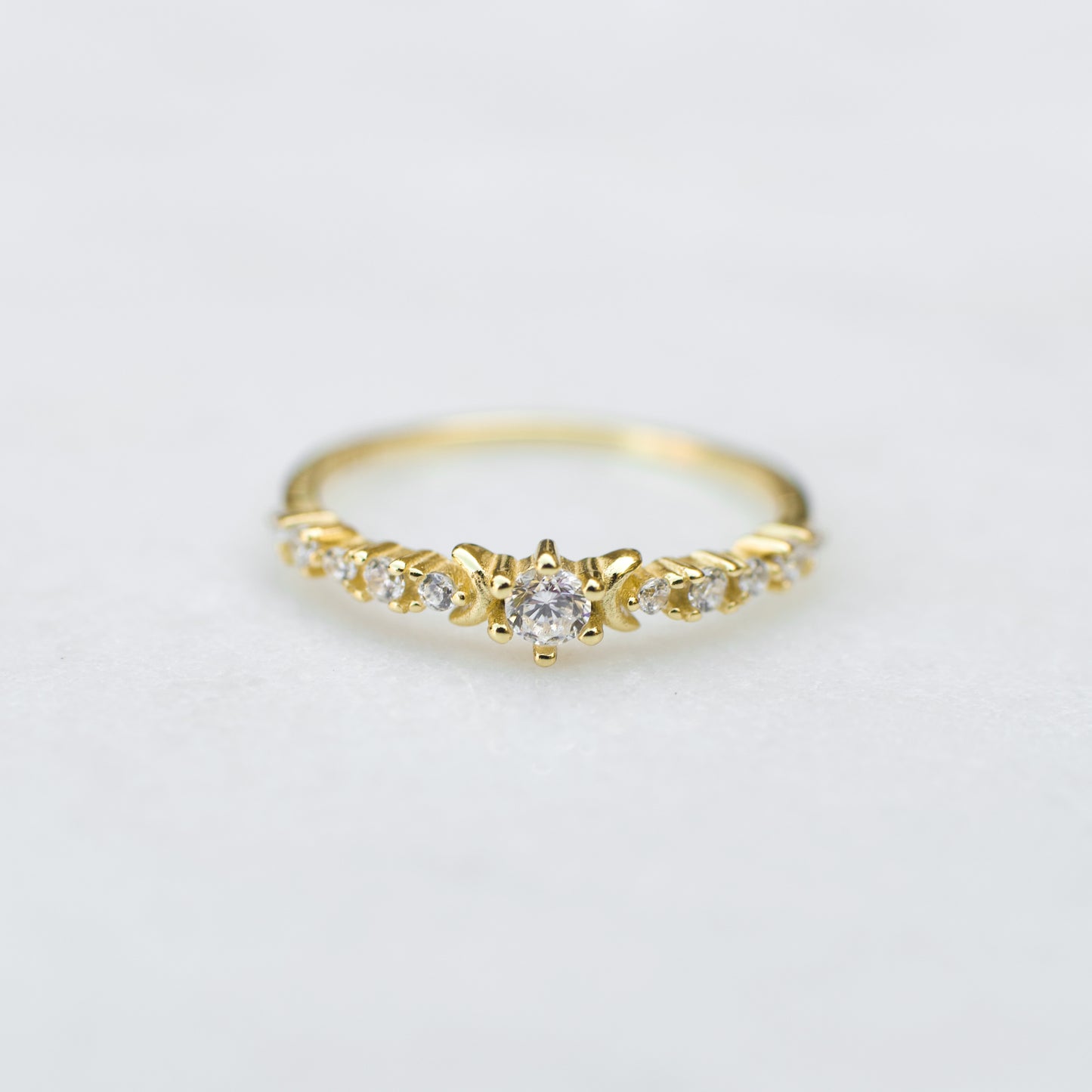 Dainty Gold Half Moon Ring