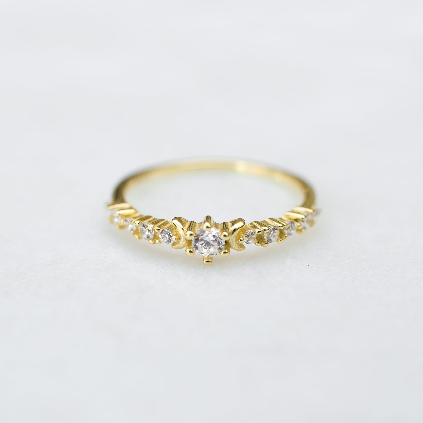 Dainty Gold Half Moon Ring