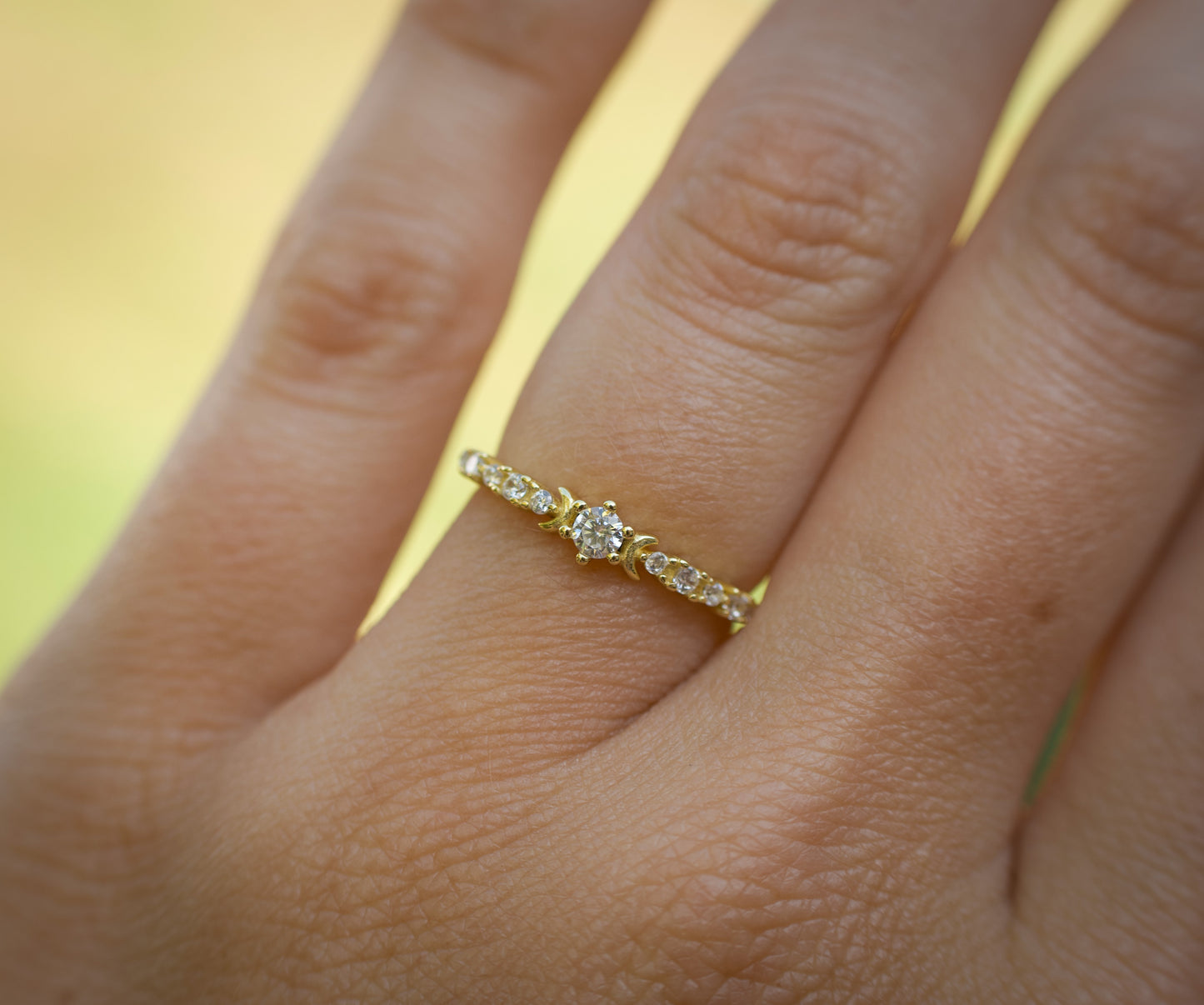 Dainty Gold Half Moon Ring