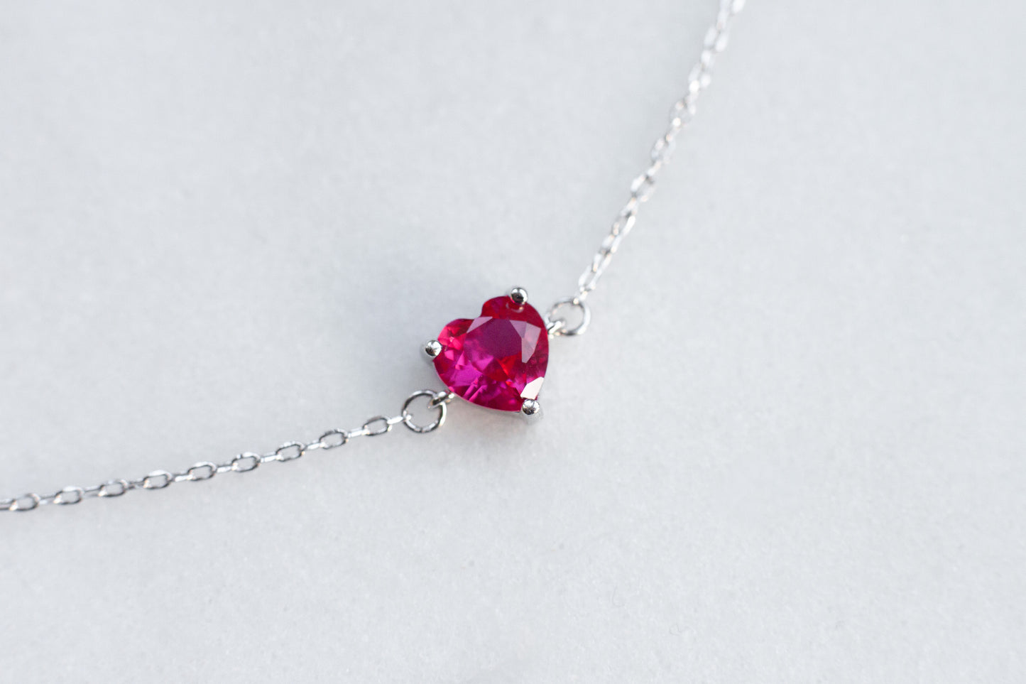 Dainty Pink Heart Bracelet