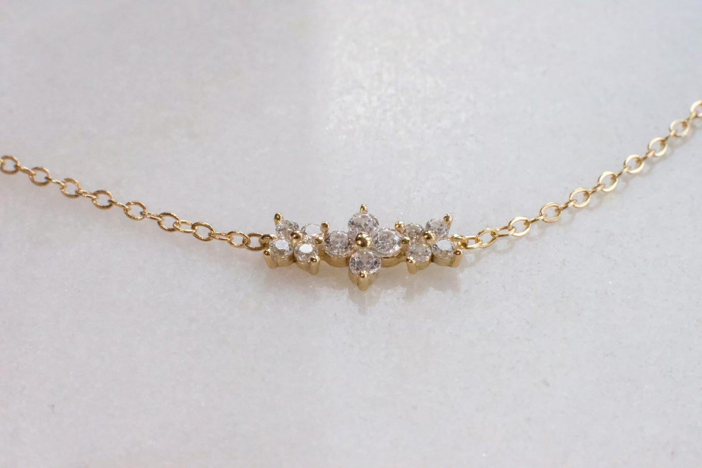 Dainty Three Flowers Necklace