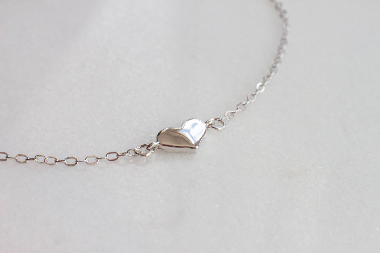 Dainty Silver Heart Bracelet