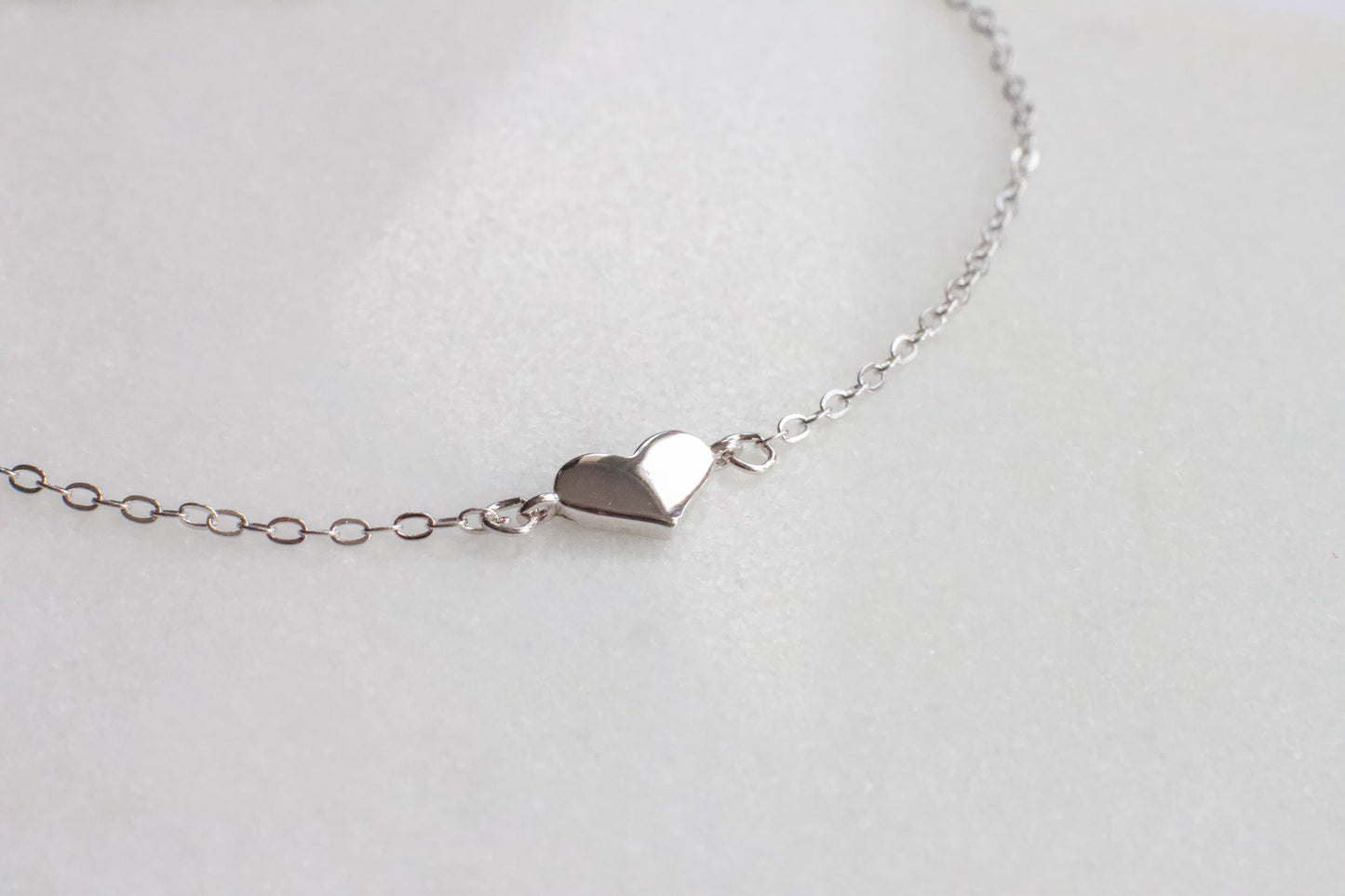 Dainty Silver Heart Bracelet