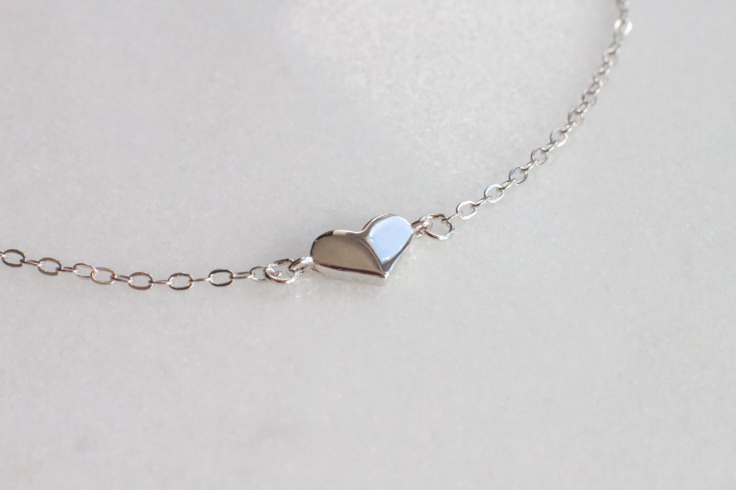 Dainty Silver Heart Bracelet