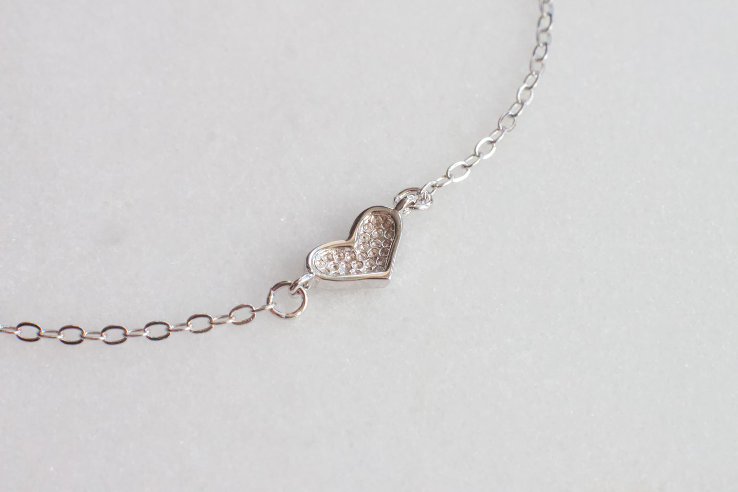 Dainty Silver Heart Bracelet