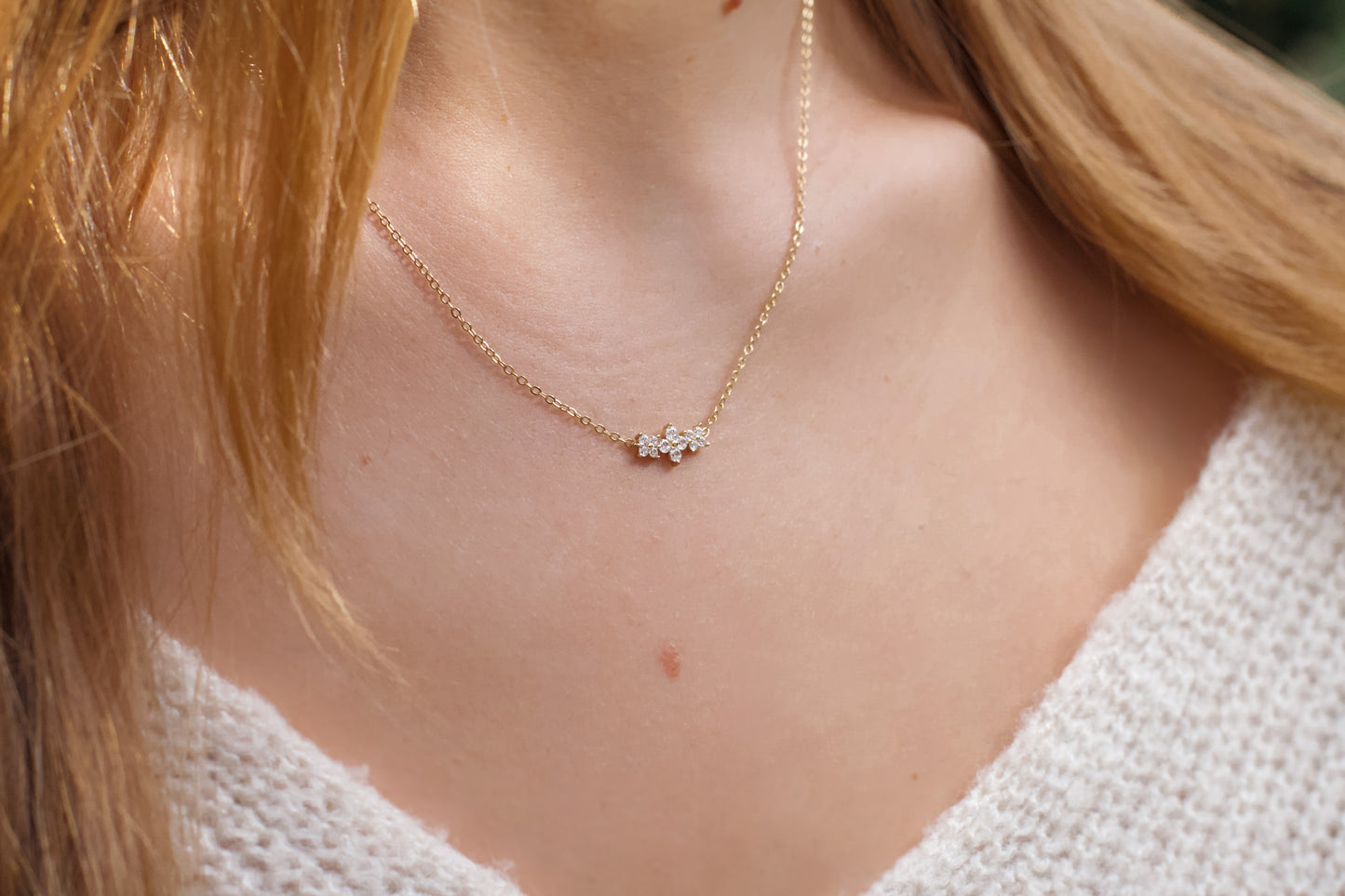 Dainty Three Flowers Necklace