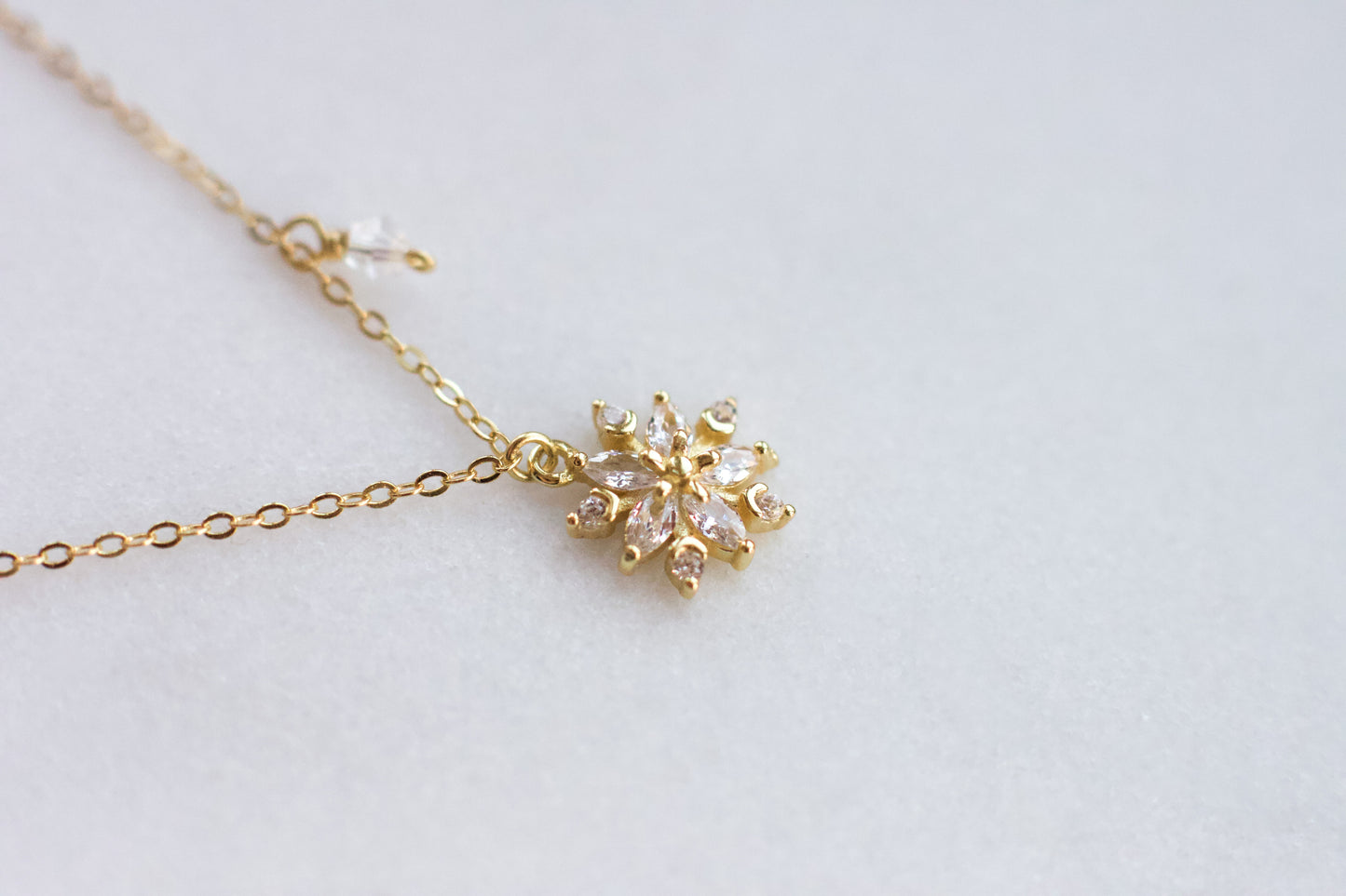 Cubic Zirconia Snowflake Necklace