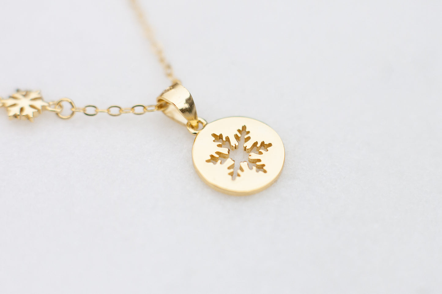 Gold Snowflake Necklace