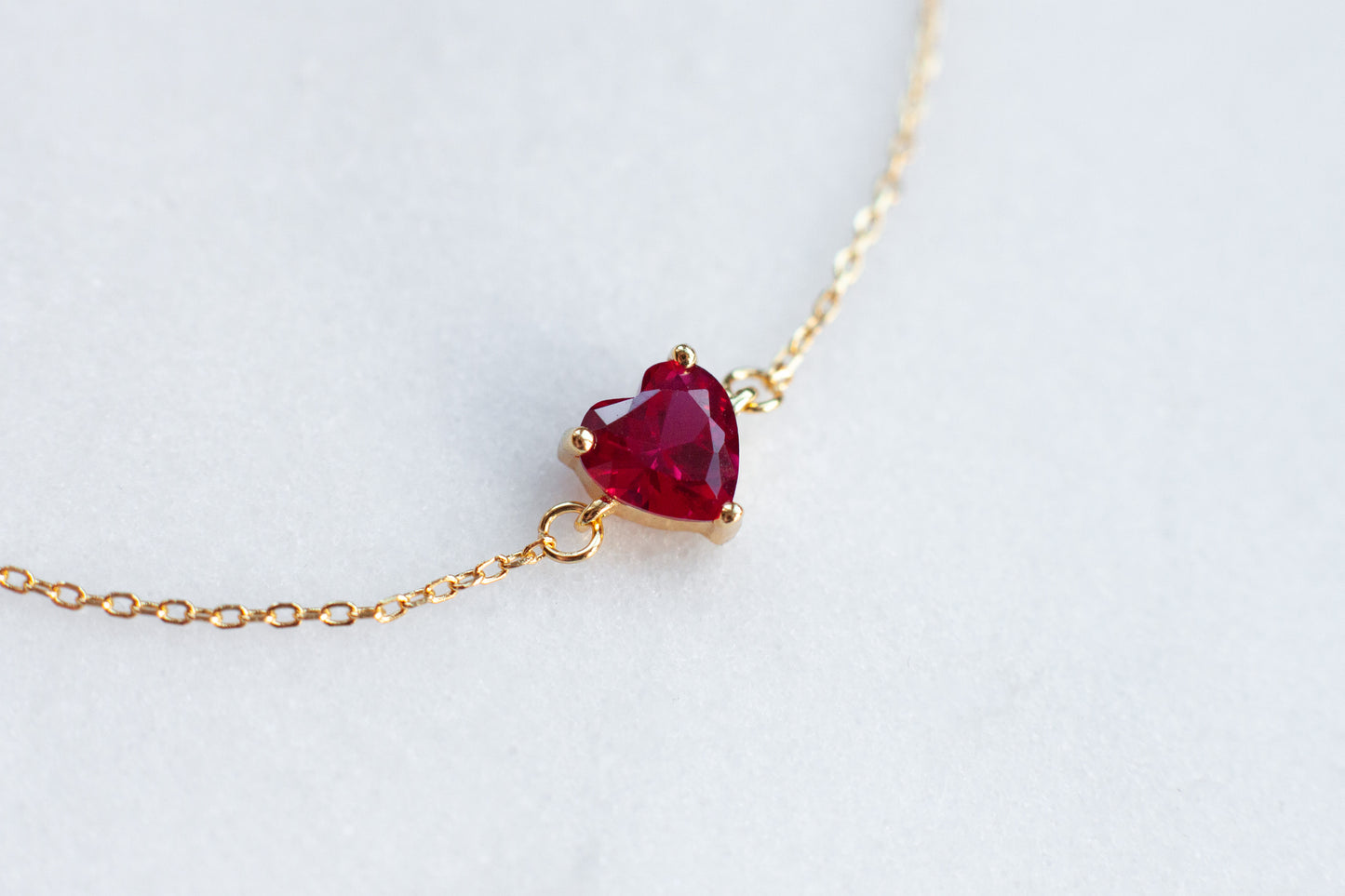 Dainty Red Heart Bracelet