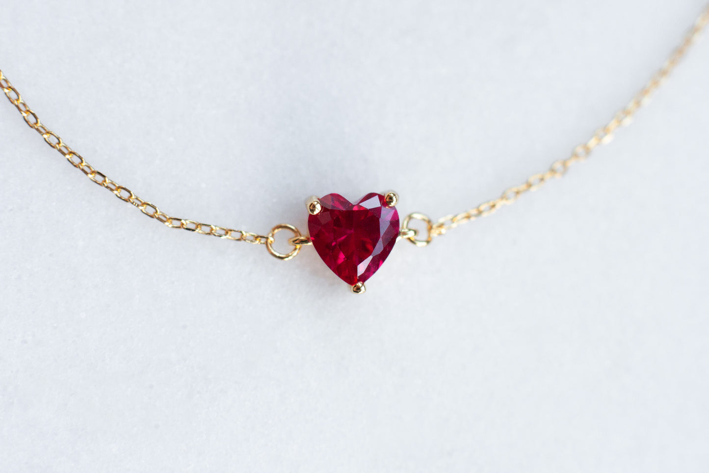 Dainty Red Heart Bracelet