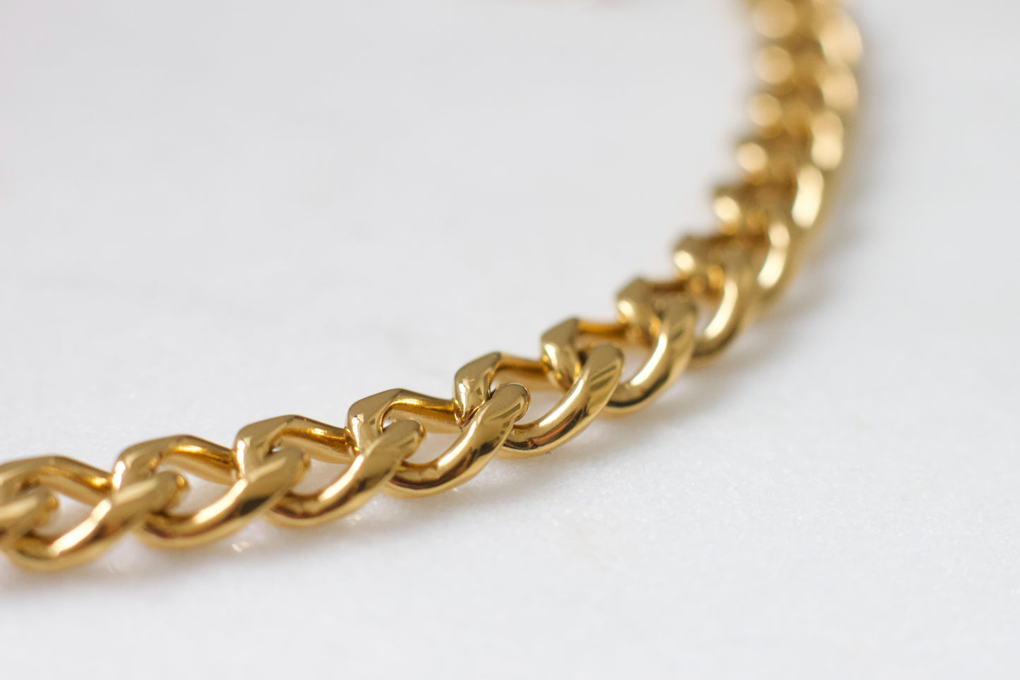 Thick Gold Curb Chain Necklace