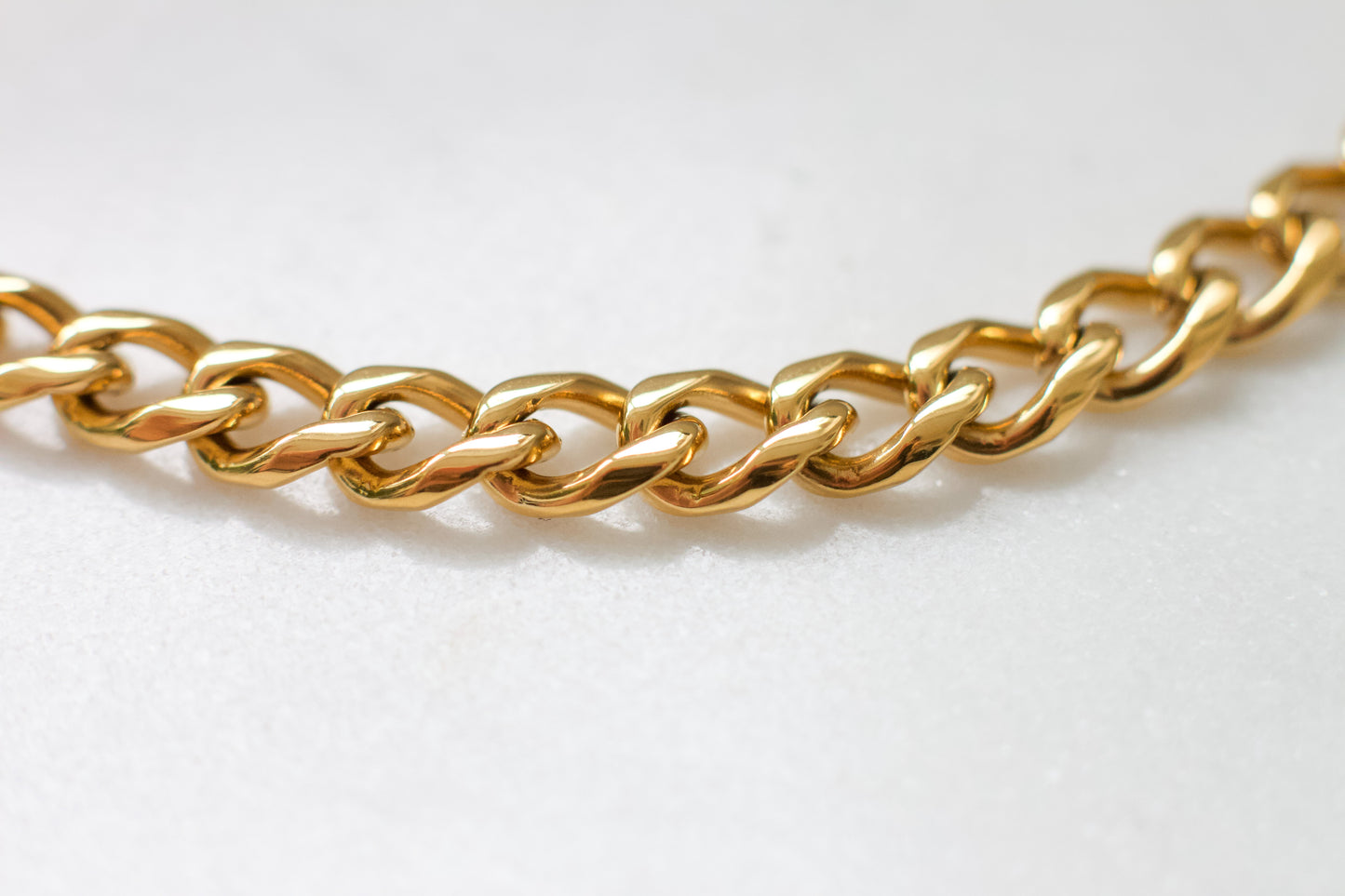 Thick Gold Curb Chain Necklace