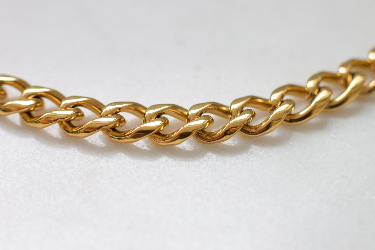 Thick Gold Curb Chain Necklace