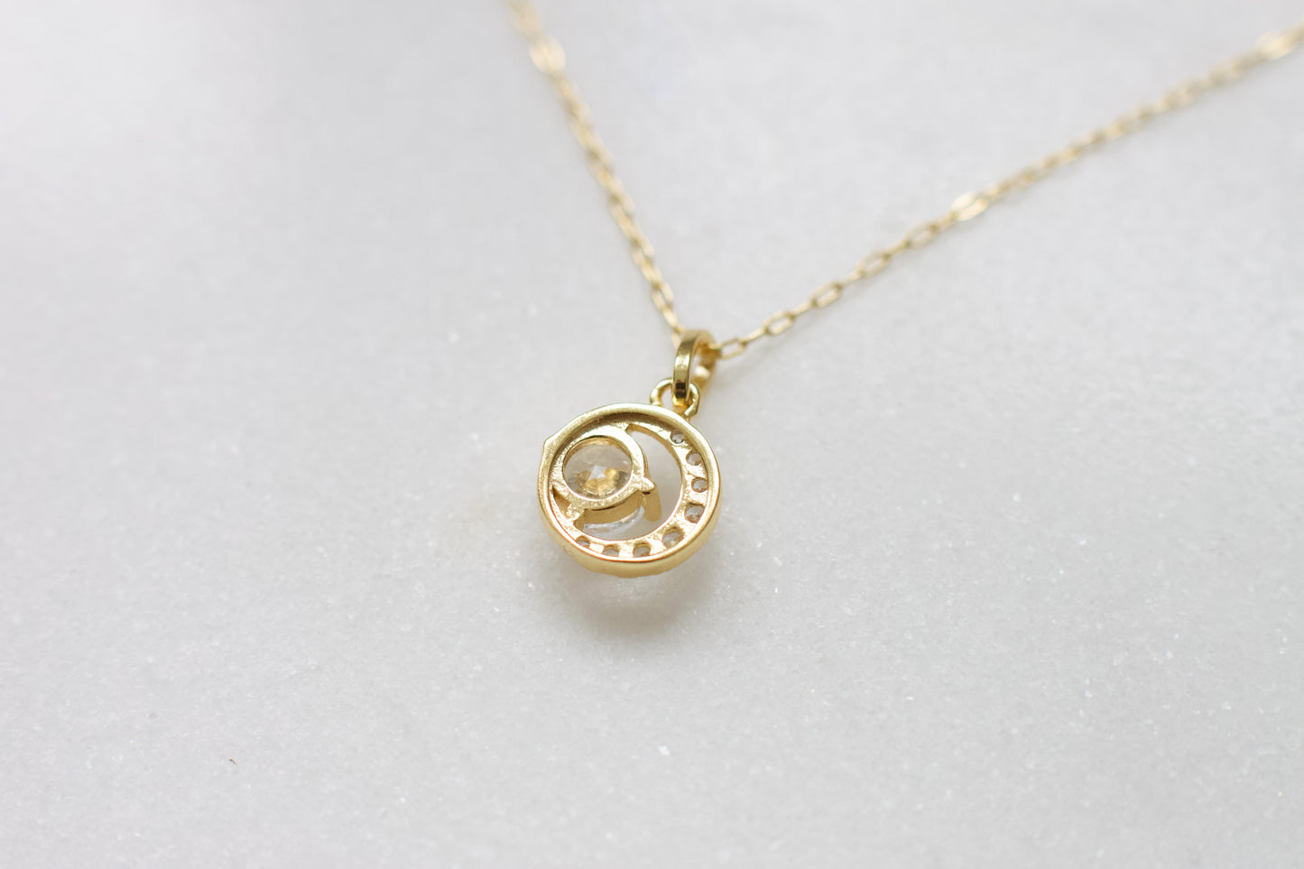 Tiny Gold Moon Crescent Necklace