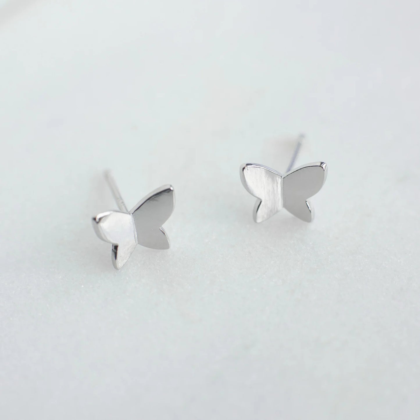 Silver Butterfly Stud Earrings