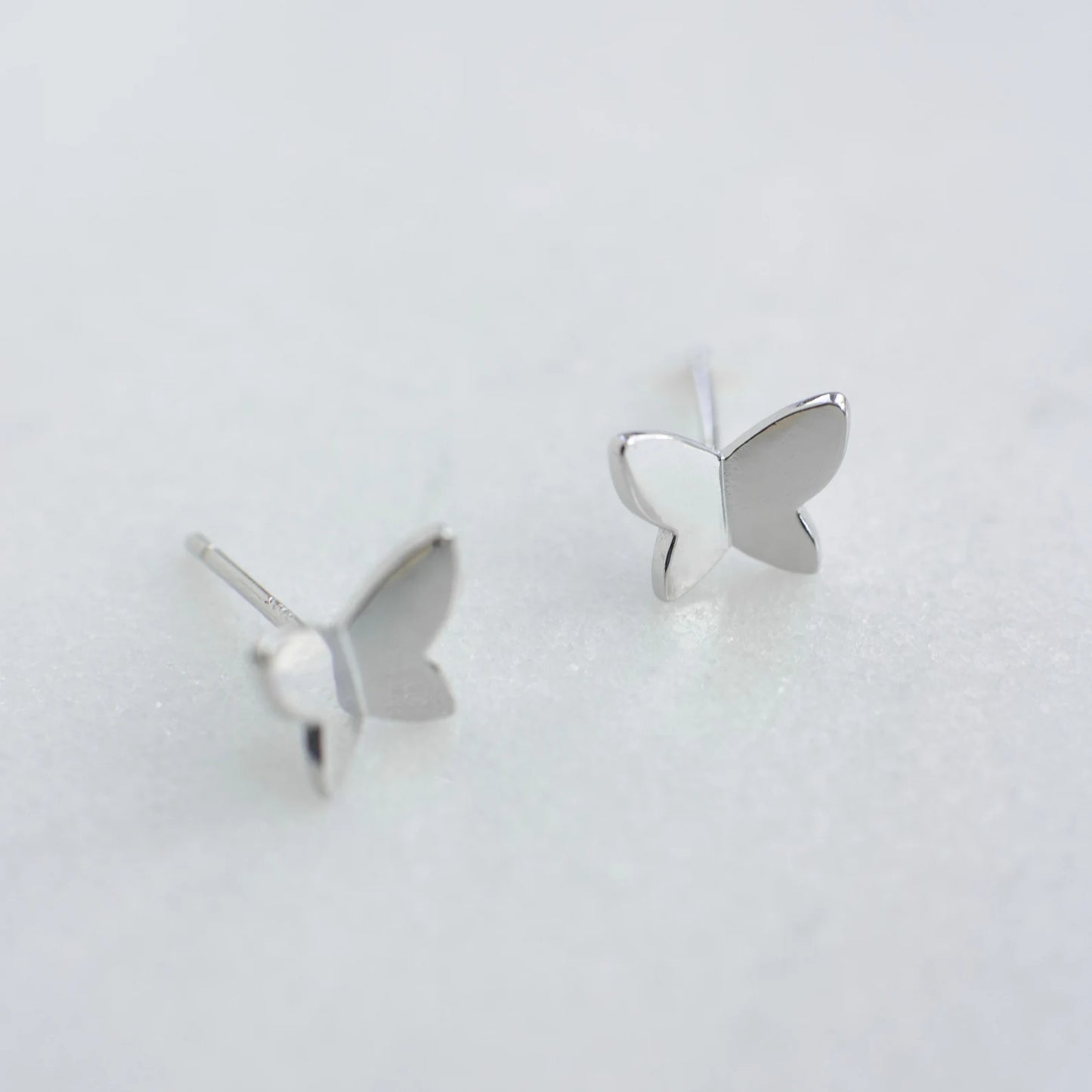 Silver Butterfly Stud Earrings