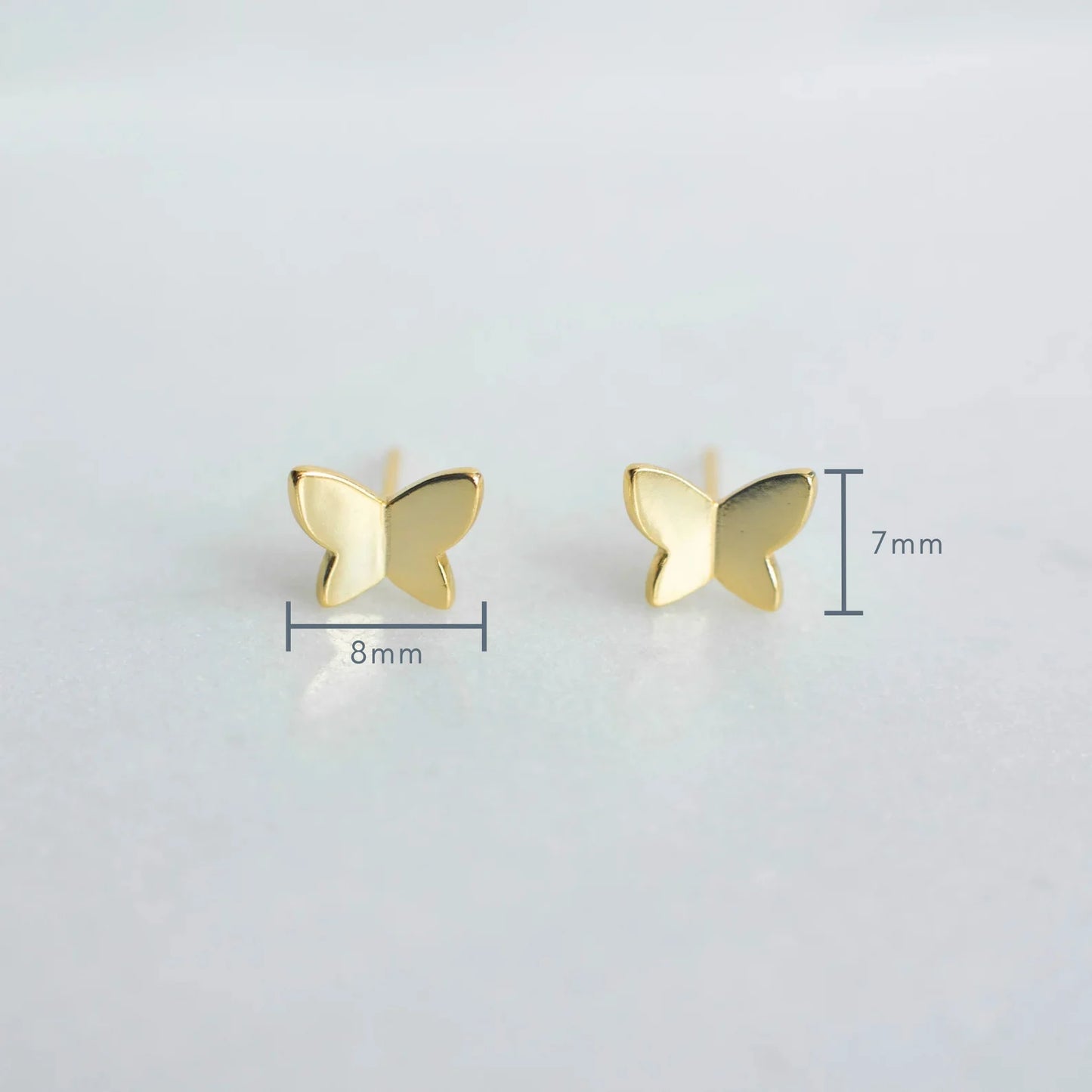 Gold Butterfly Stud Earrings